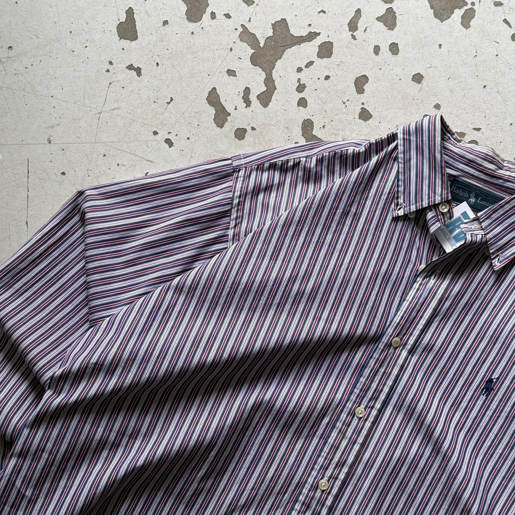 Ralph Lauren | stribet skjorte | rød/blå/hvid | XL - Re:Junk Vintage