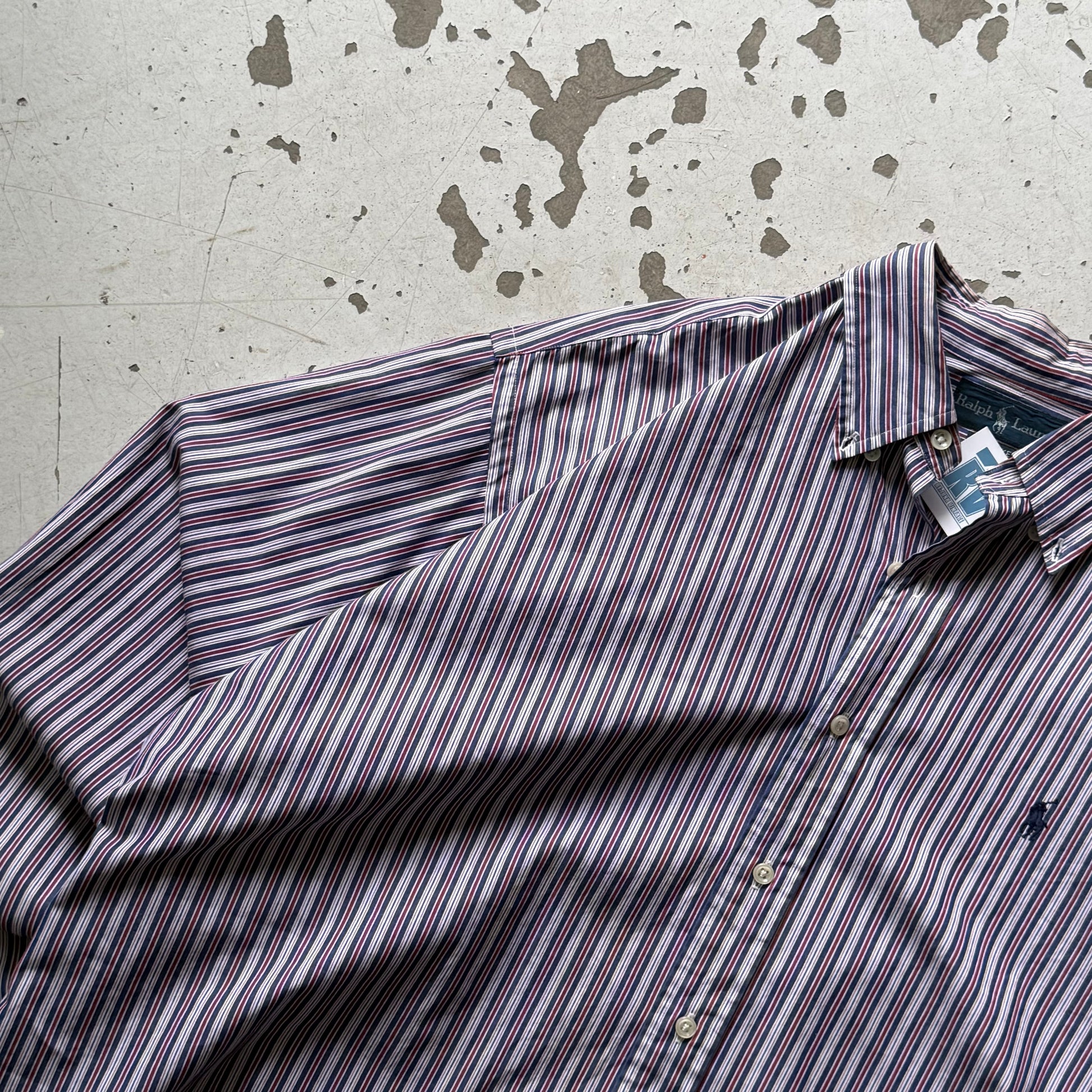 Ralph Lauren | stribet skjorte | rød/blå/hvid | XL - Re:Junk Vintage