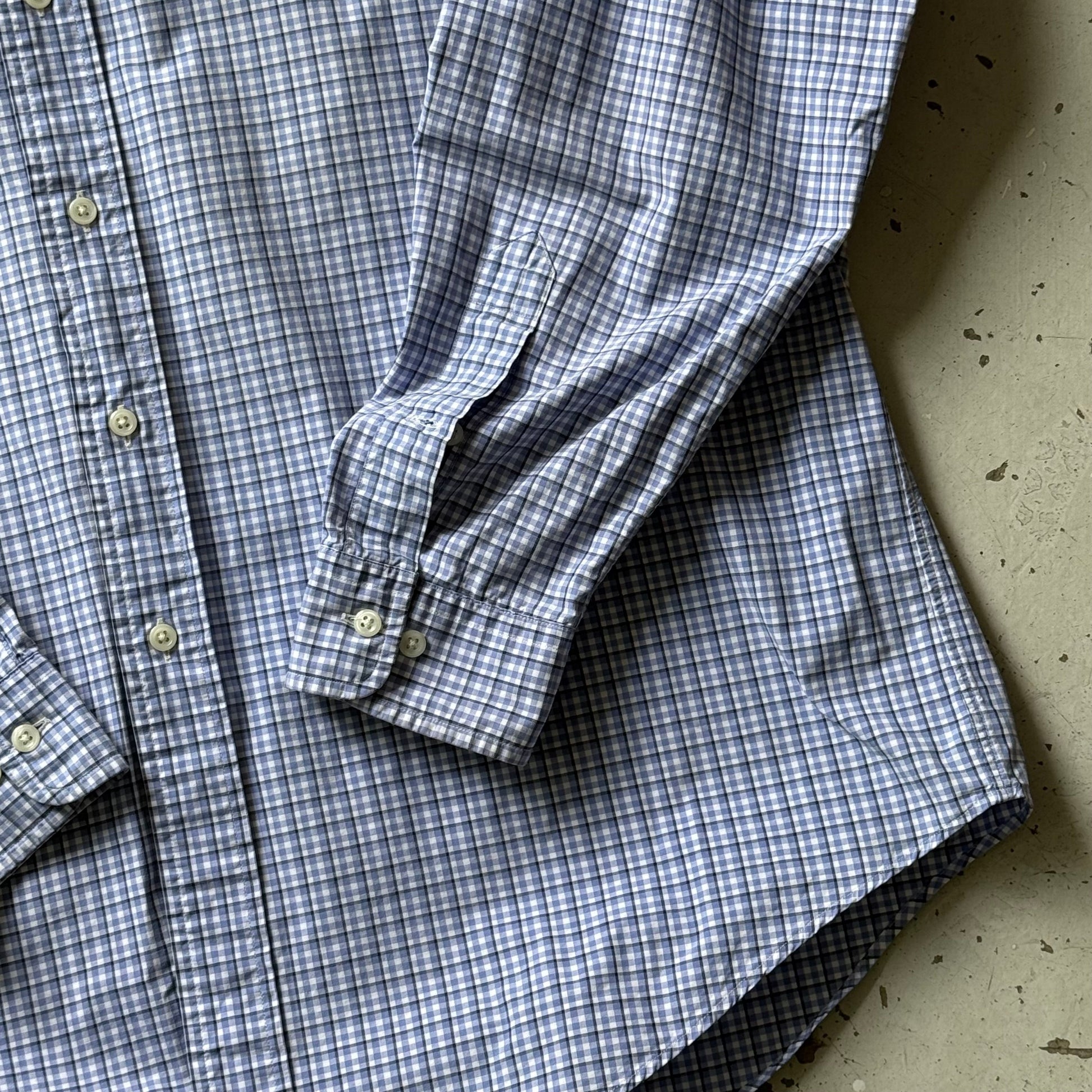 Ralph Lauren | ternet button down skjorte | blå/hvid | L - Re:Junk Vintage