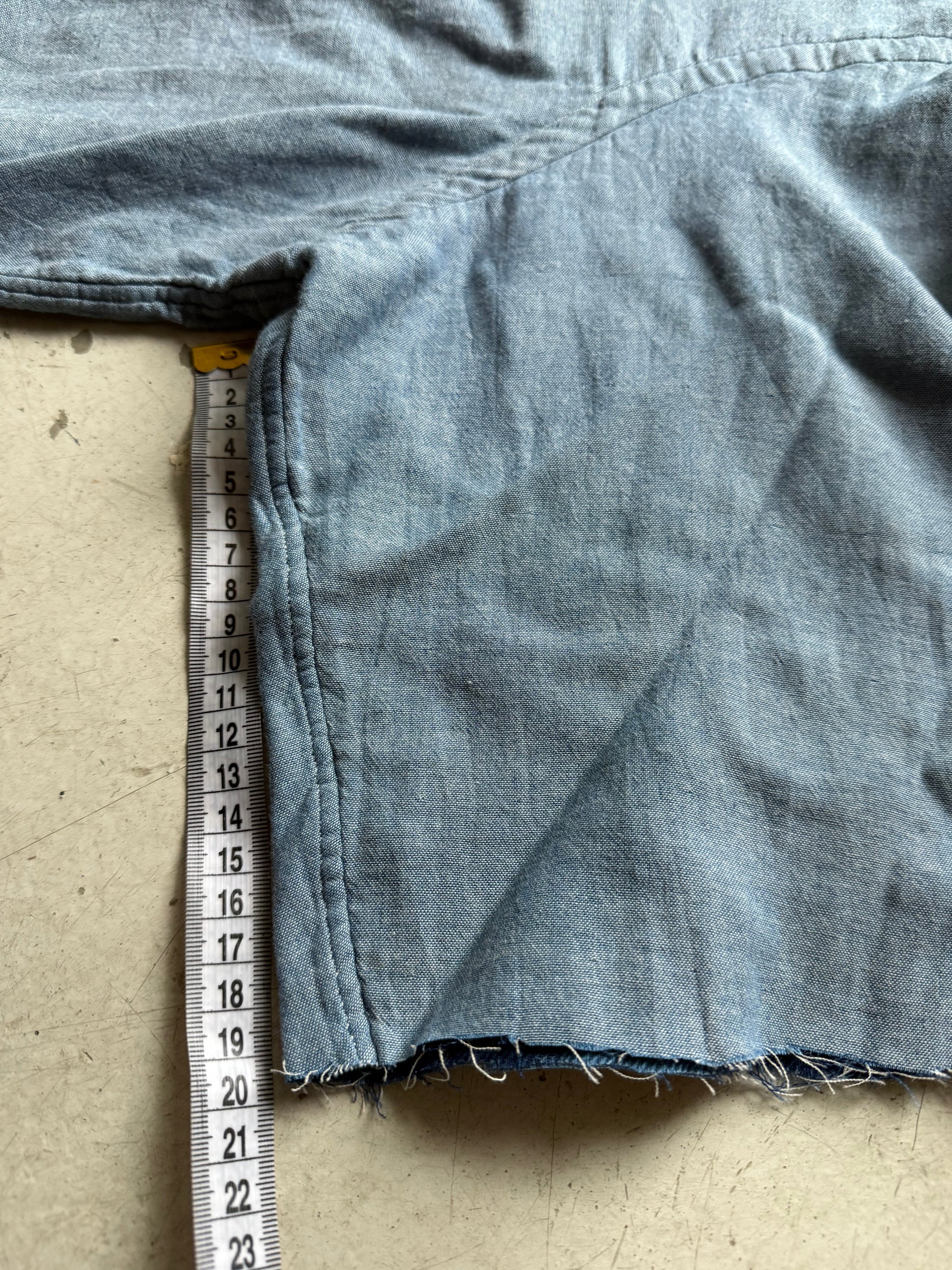 Ralph Lauren upcycled skjorte – kortærmet blå L/XL - Re:Junk Vintage