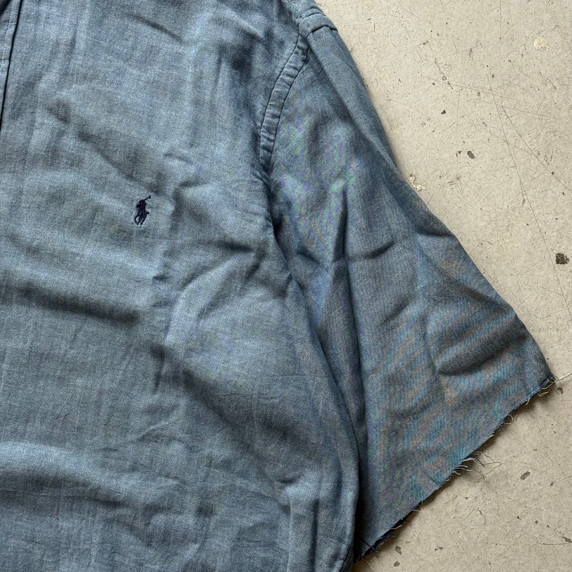 Ralph Lauren upcycled skjorte – kortærmet blå L/XL - Re:Junk Vintage