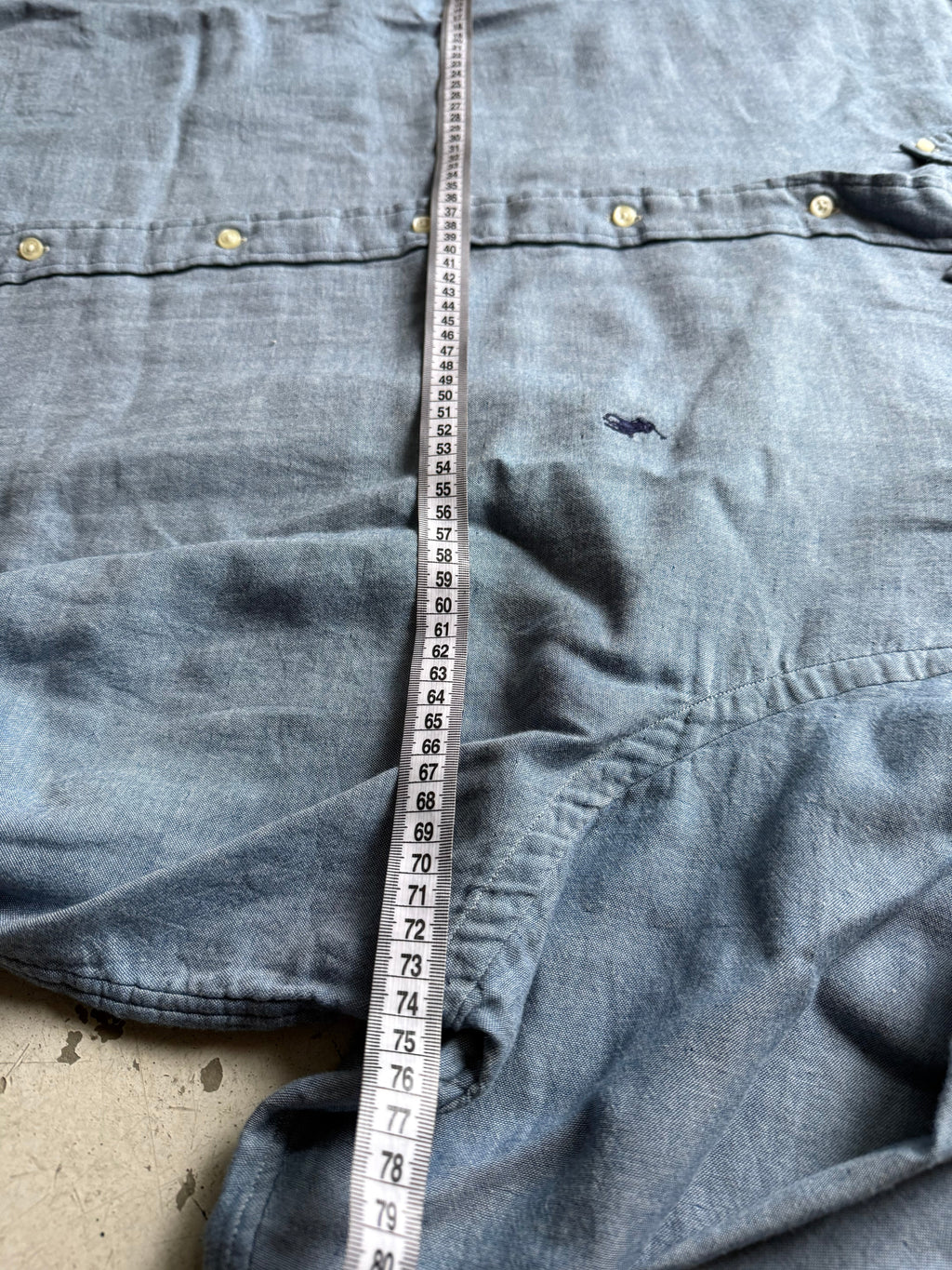 Ralph Lauren upcycled skjorte – kortærmet blå L/XL - Re:Junk Vintage