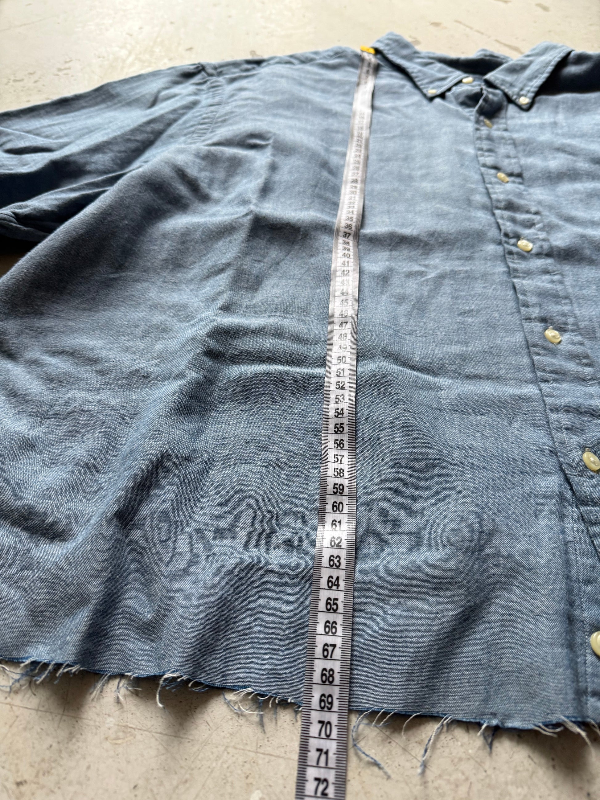 Ralph Lauren upcycled skjorte – kortærmet blå L/XL - Re:Junk Vintage