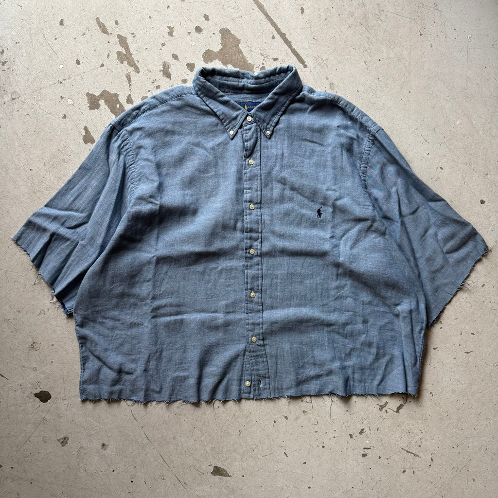 Ralph Lauren upcycled skjorte – kortærmet blå L/XL - Re:Junk Vintage
