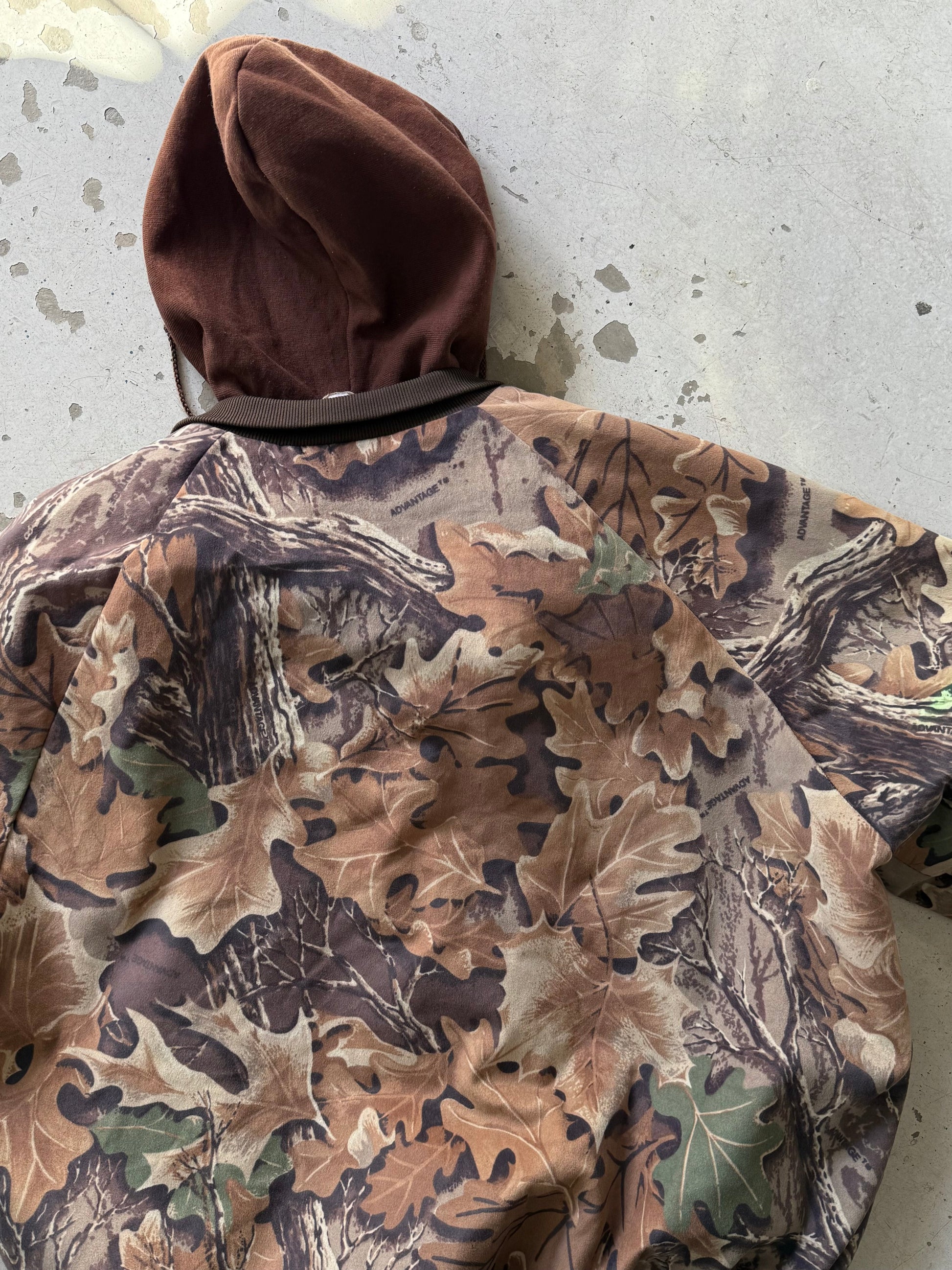 Real Tree Camo Jakke m. Brun Hætte (Str. M) - Re:Junk Vintage
