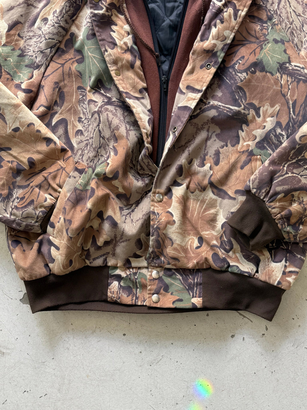 Real Tree Camo Jakke m. Brun Hætte (Str. M) - Re:Junk Vintage