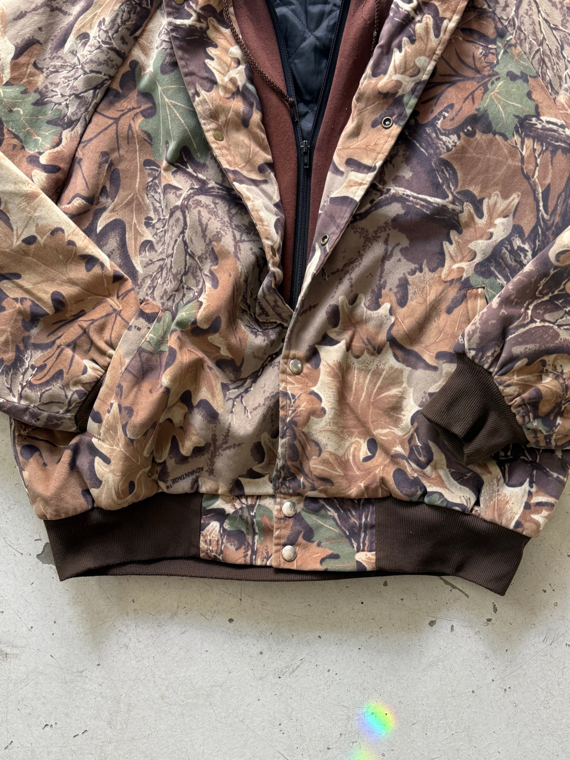 Real Tree Camo Jakke m. Brun Hætte (Str. M) - Re:Junk Vintage