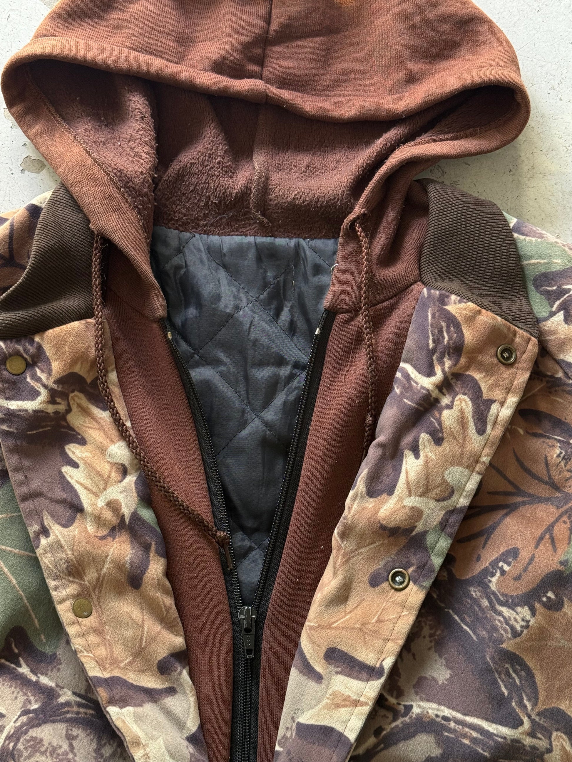 Real Tree Camo Jakke m. Brun Hætte (Str. M) - Re:Junk Vintage