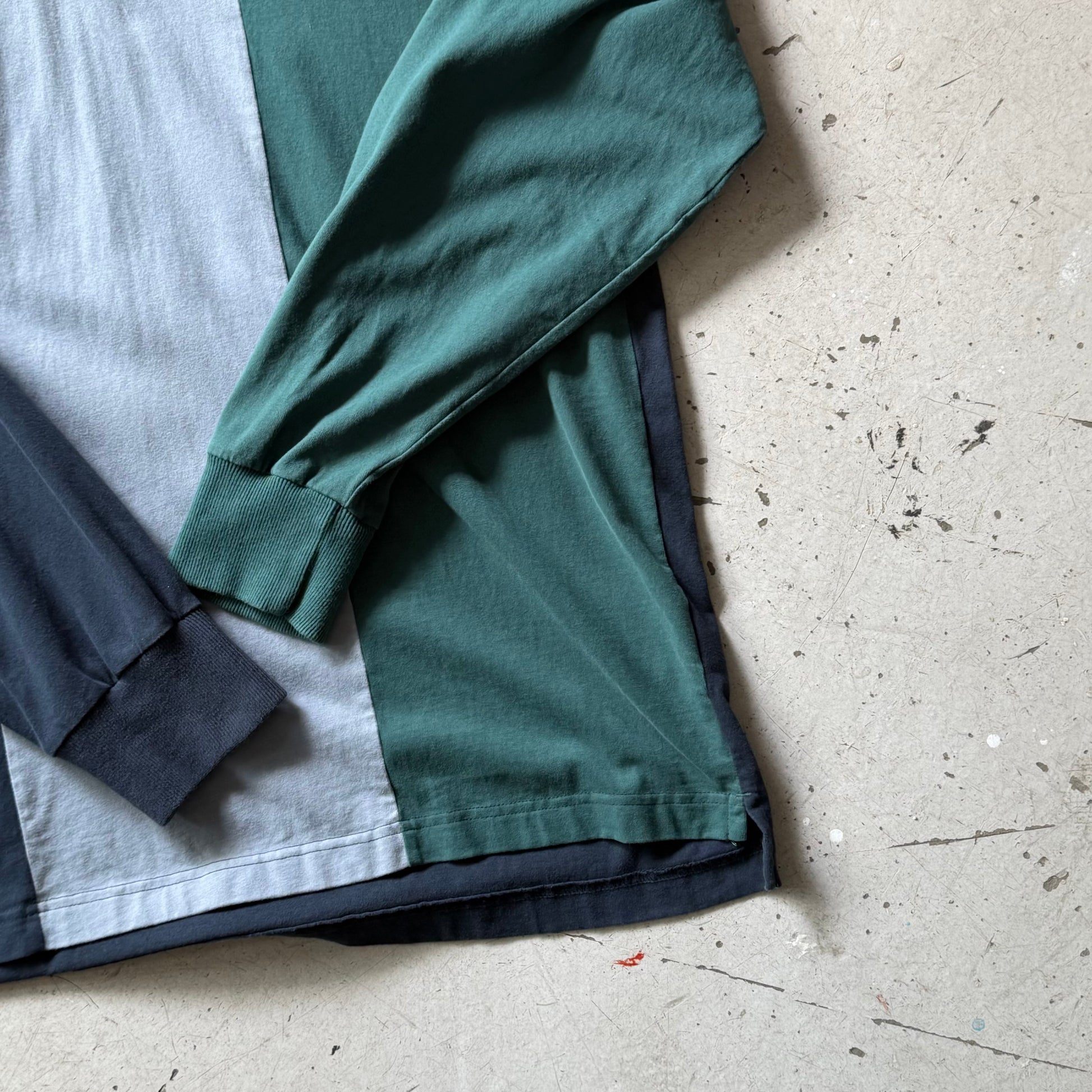 Rugby polo | stribet | blå/grøn | L - Re:Junk Vintage