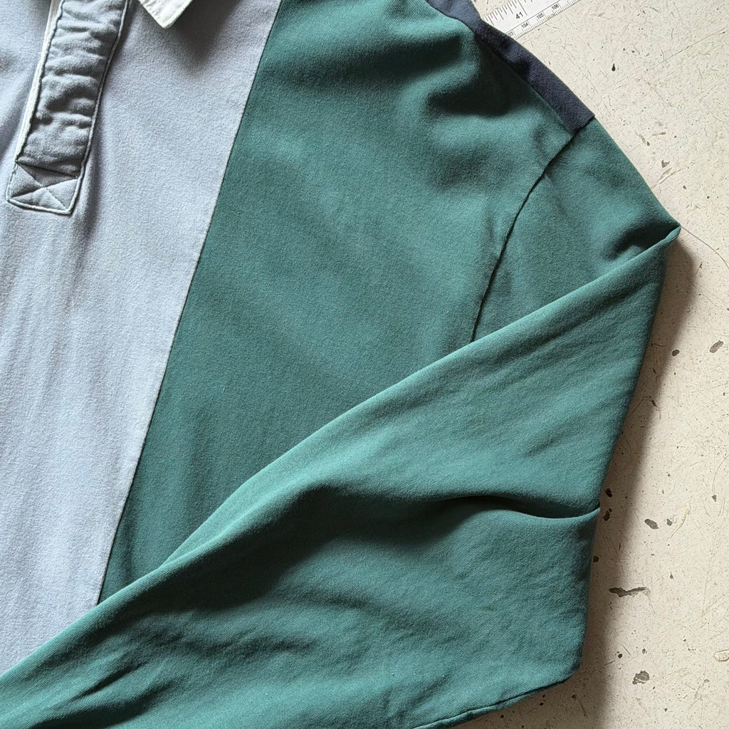 Rugby polo | stribet | blå/grøn | L - Re:Junk Vintage
