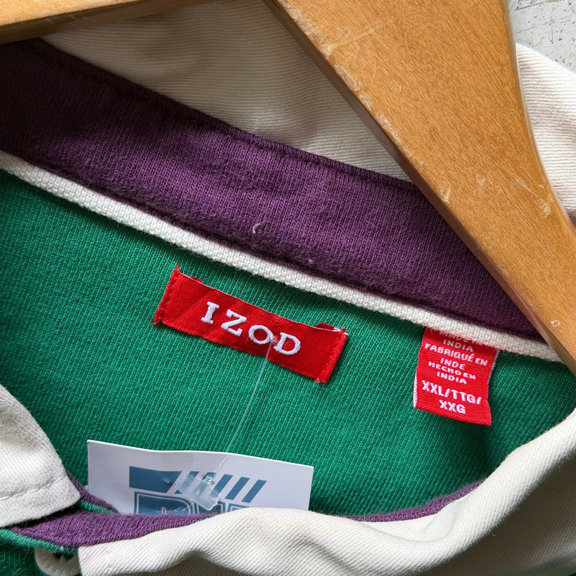 Rugby polo | stribet | grøn/lilla | XXL - Re:Junk Vintage