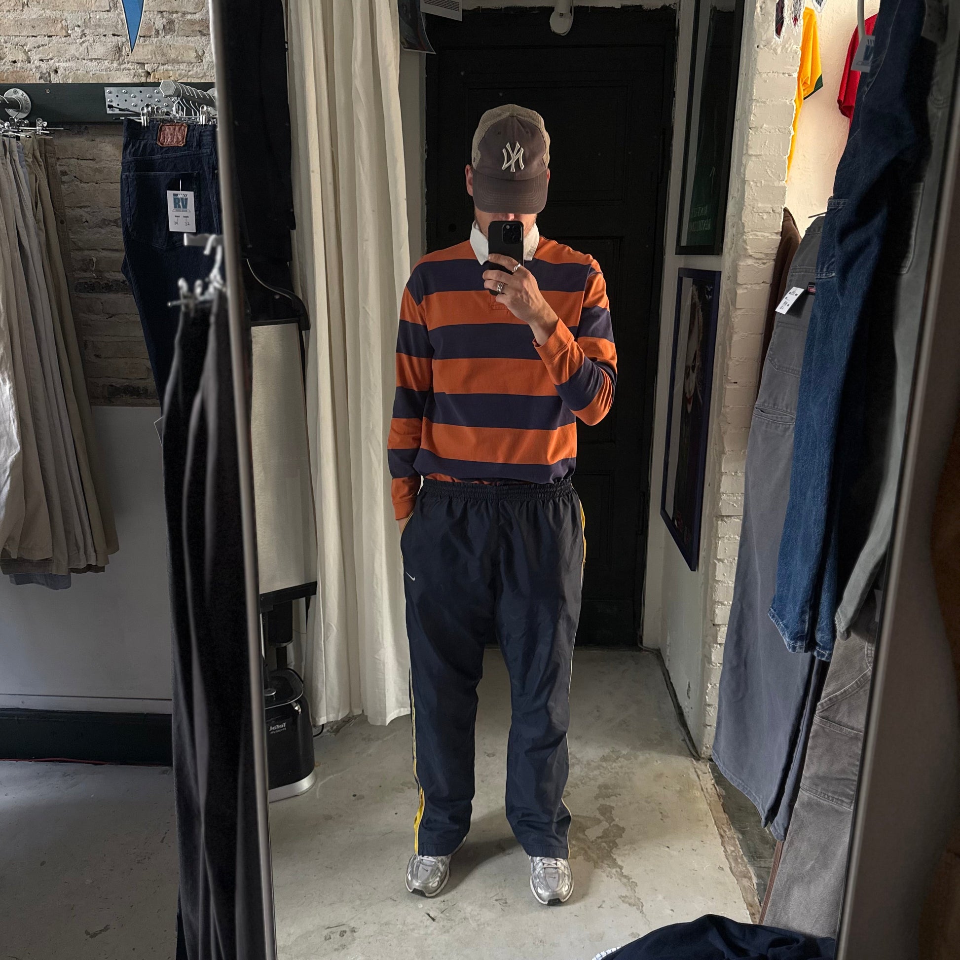 Rugby trøje | orange/navy | M - Re:Junk Vintage