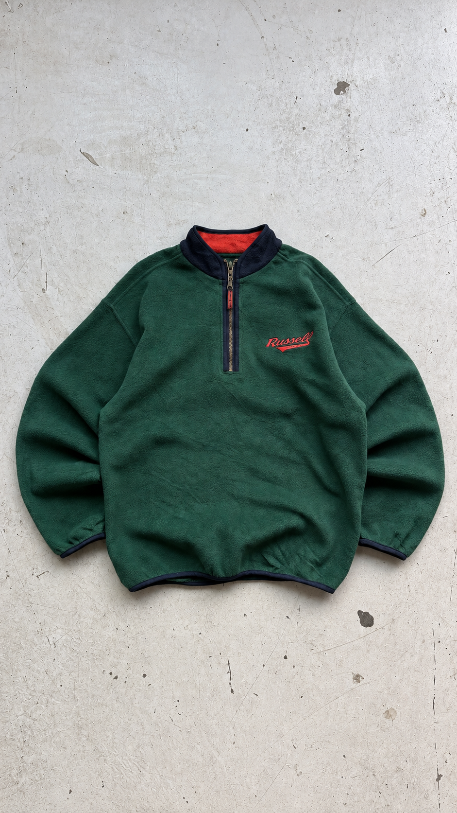Russell Athletic | Vintage 1/4 Zip Fleece | Mørkegrøn | M