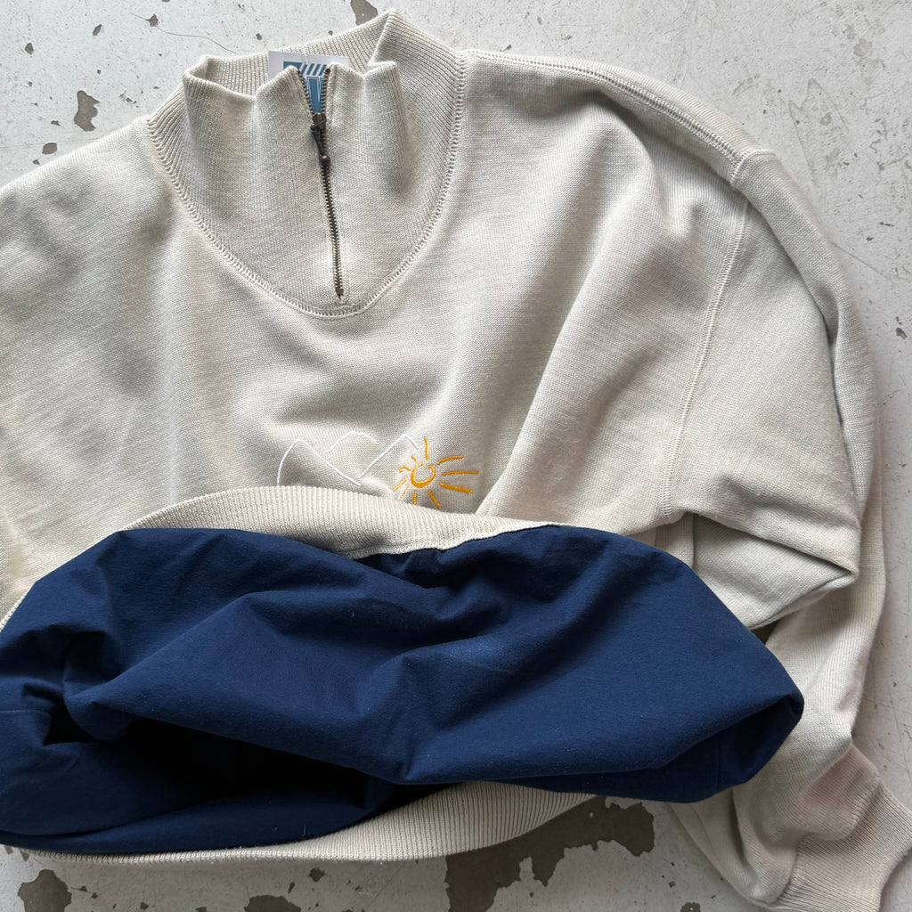 Sveigaard | 1/4 zip sweatshirt | beige | large - Re:Junk Vintage