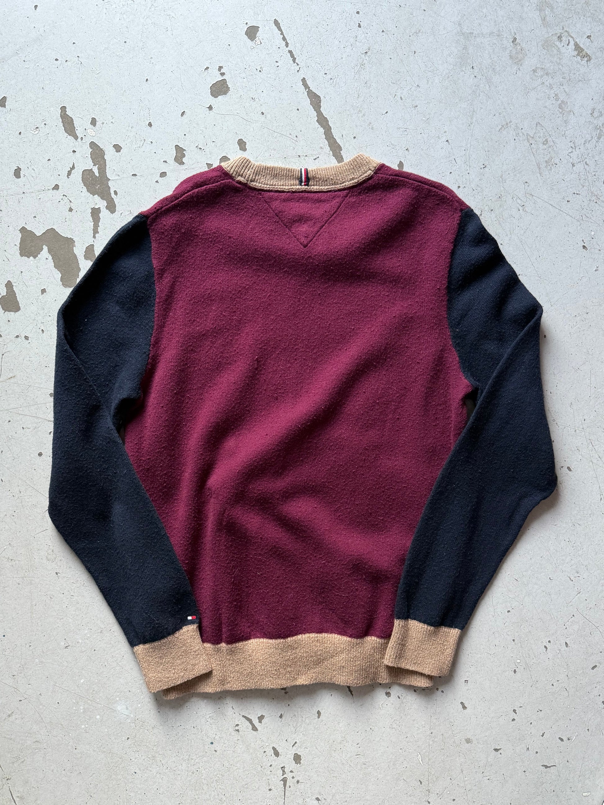 Tommy Hilfiger | Striktrøje | Rød / Navy | Medium - Re:Junk Vintage