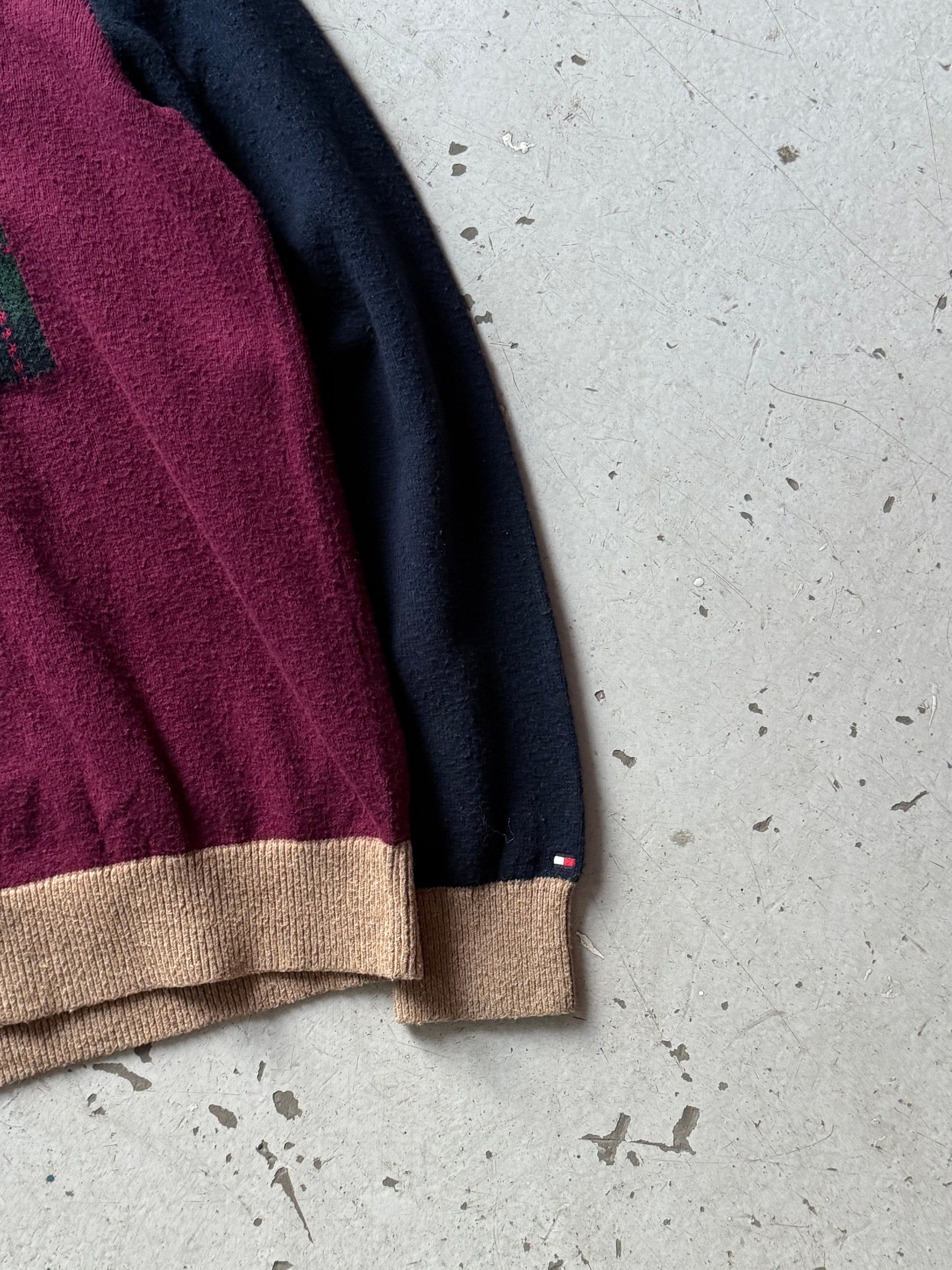 Tommy Hilfiger | Striktrøje | Rød / Navy | Medium - Re:Junk Vintage