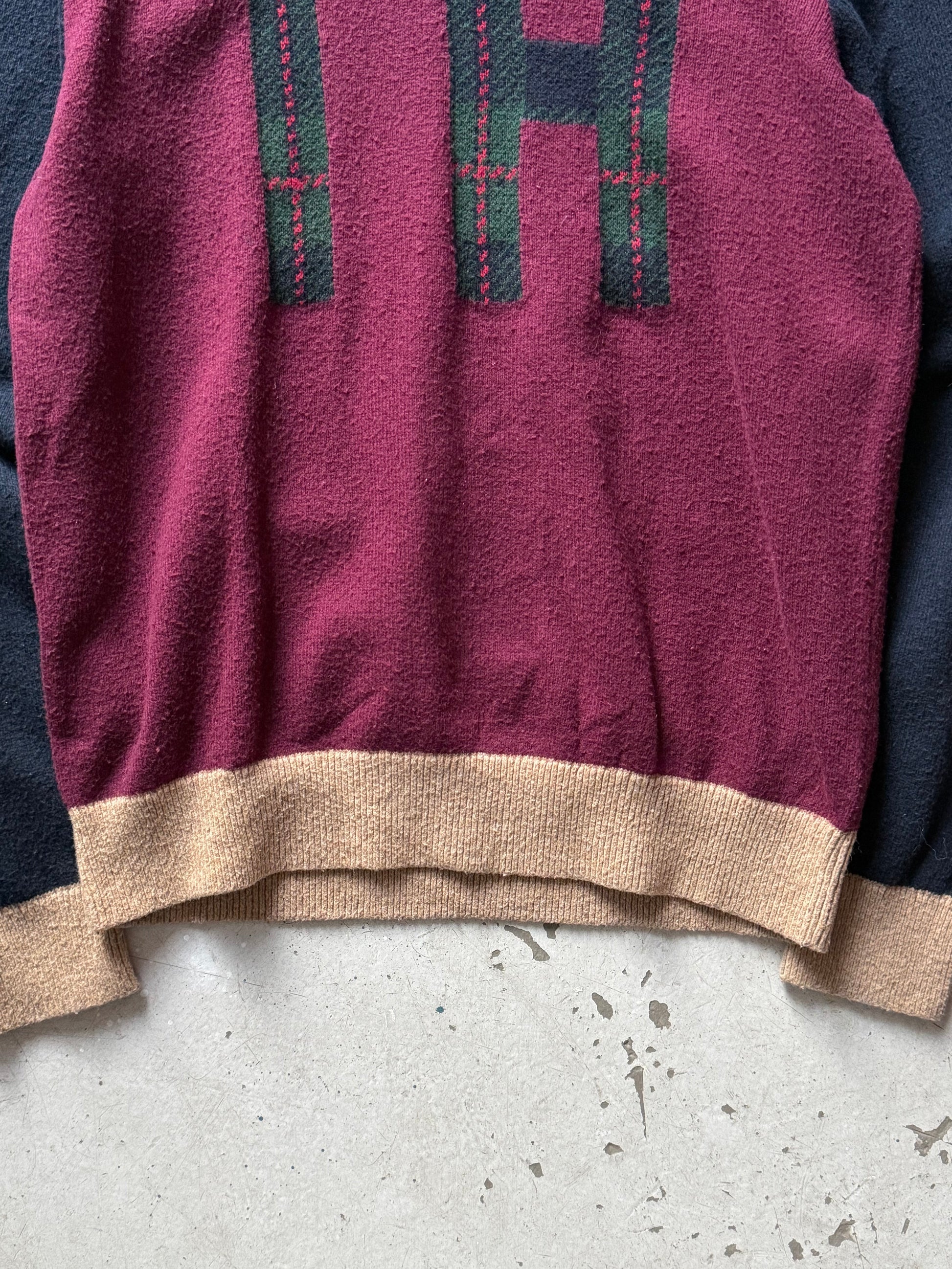 Tommy Hilfiger | Striktrøje | Rød / Navy | Medium - Re:Junk Vintage