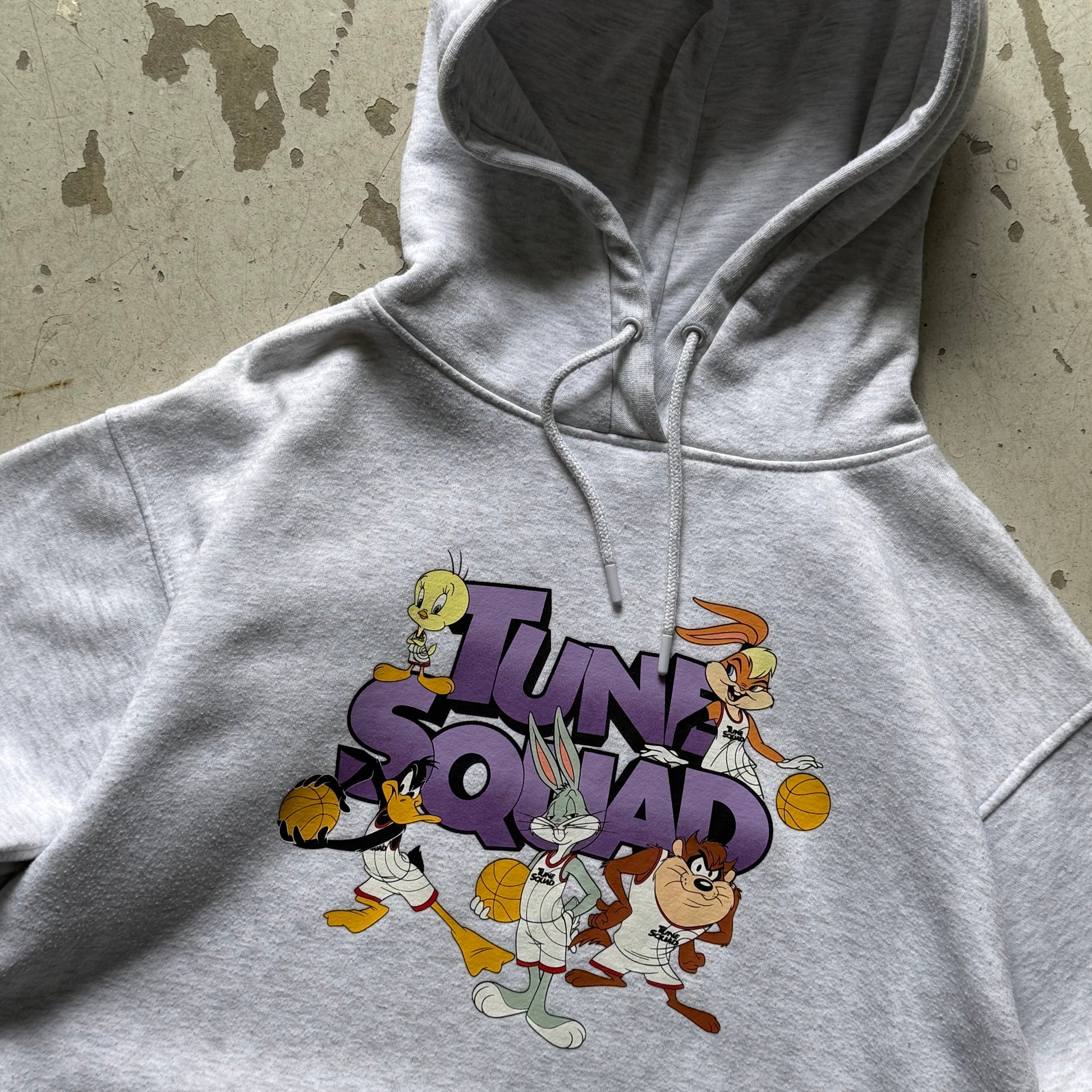 Tune Squad Hoodie Grå – Space Jam Looney Tunes Vintage (Small) - Re:Junk Vintage