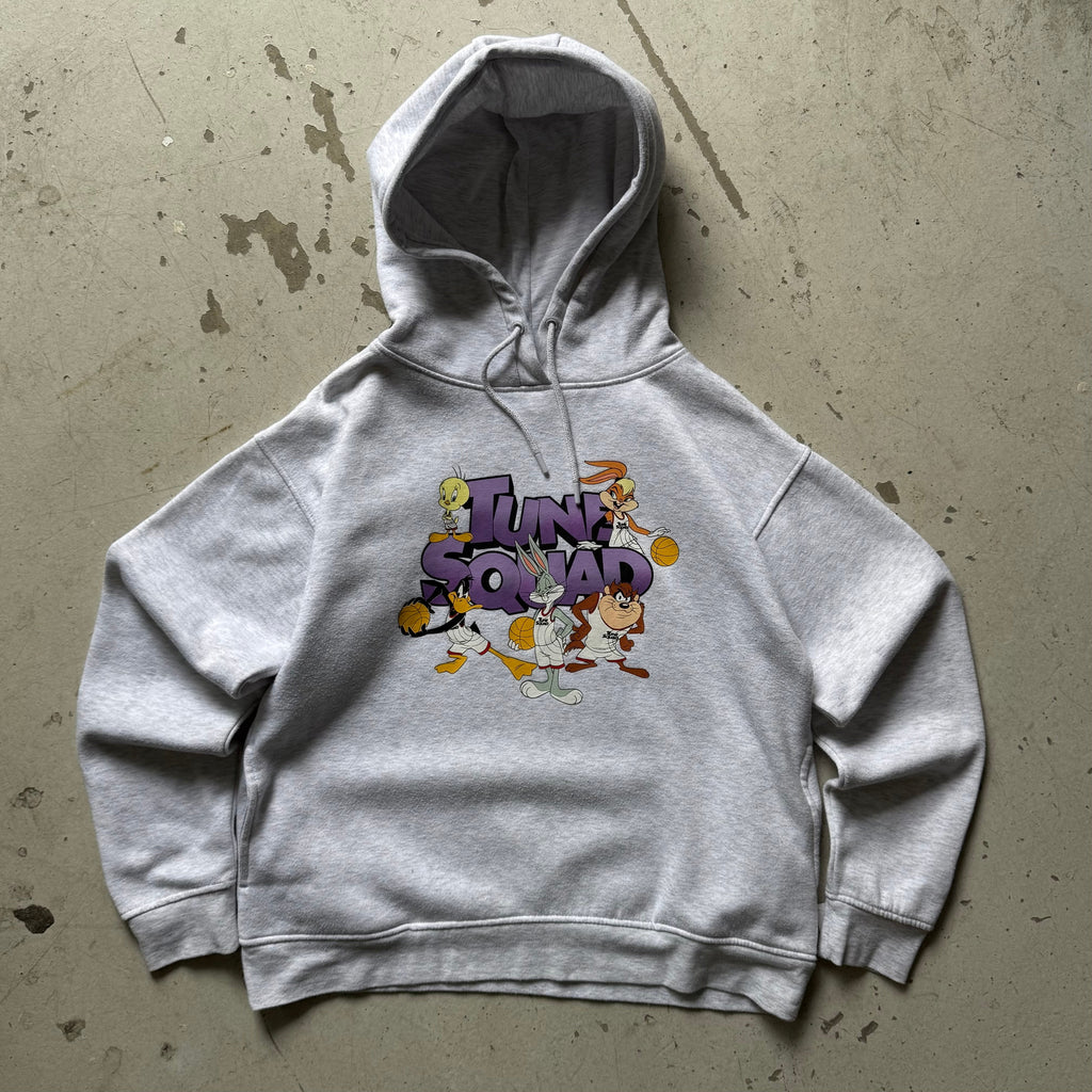Tune Squad Hoodie Grå – Space Jam Looney Tunes Vintage (Small) - Re:Junk Vintage