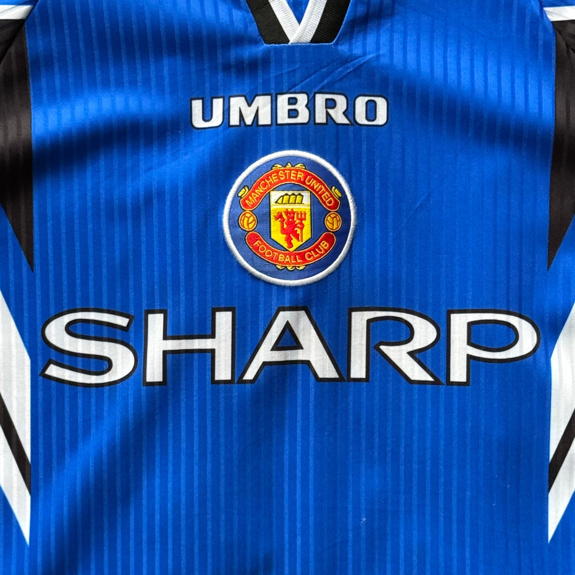 Umbro Manchester United vintage fodboldtrøje blå Solskjær 20 L - Re:Junk Vintage