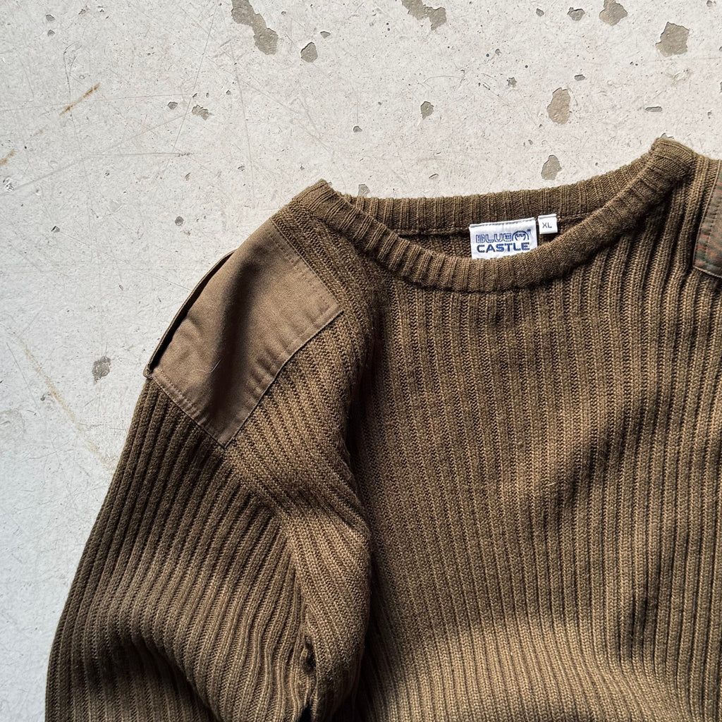 Vintage Blue Castle Sweater – Army Ribstrik - Re:Junk Vintage