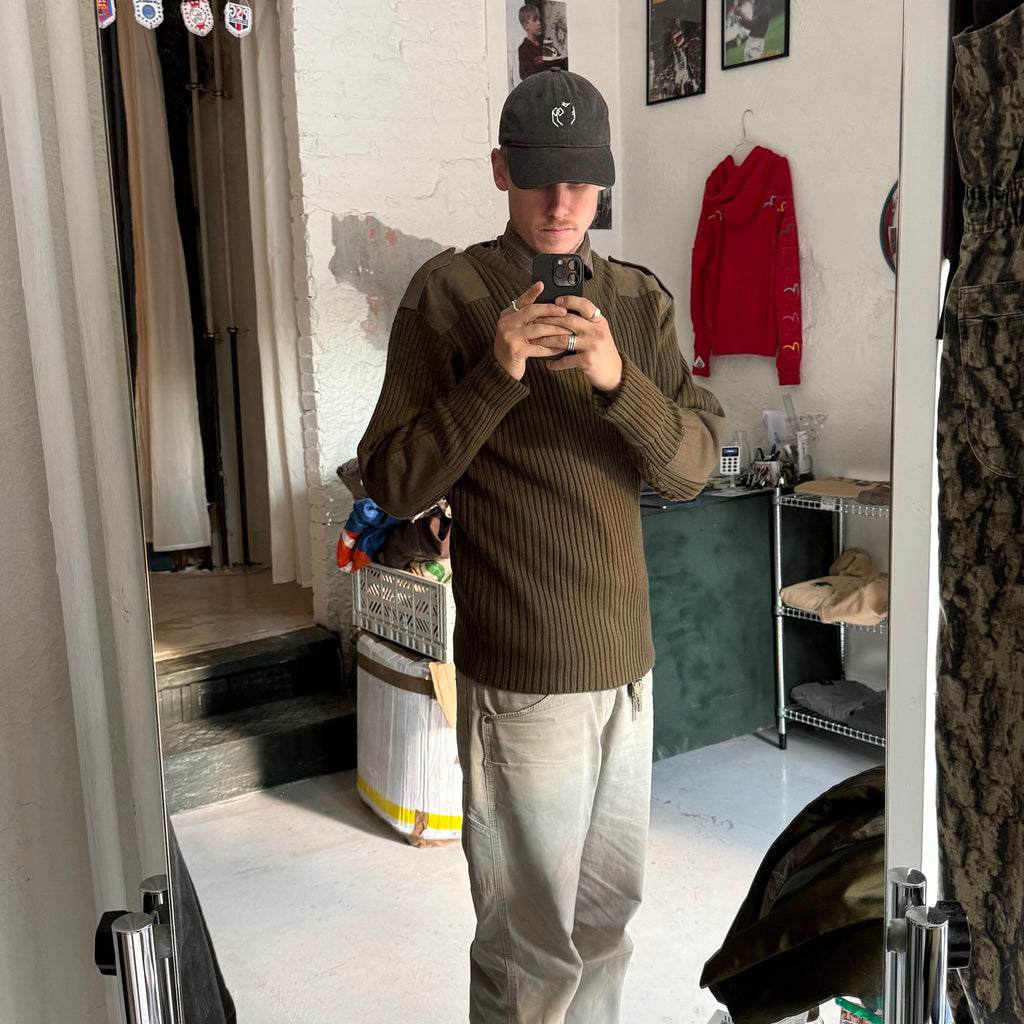 Vintage Blue Castle Sweater – Army Ribstrik - Re:Junk Vintage