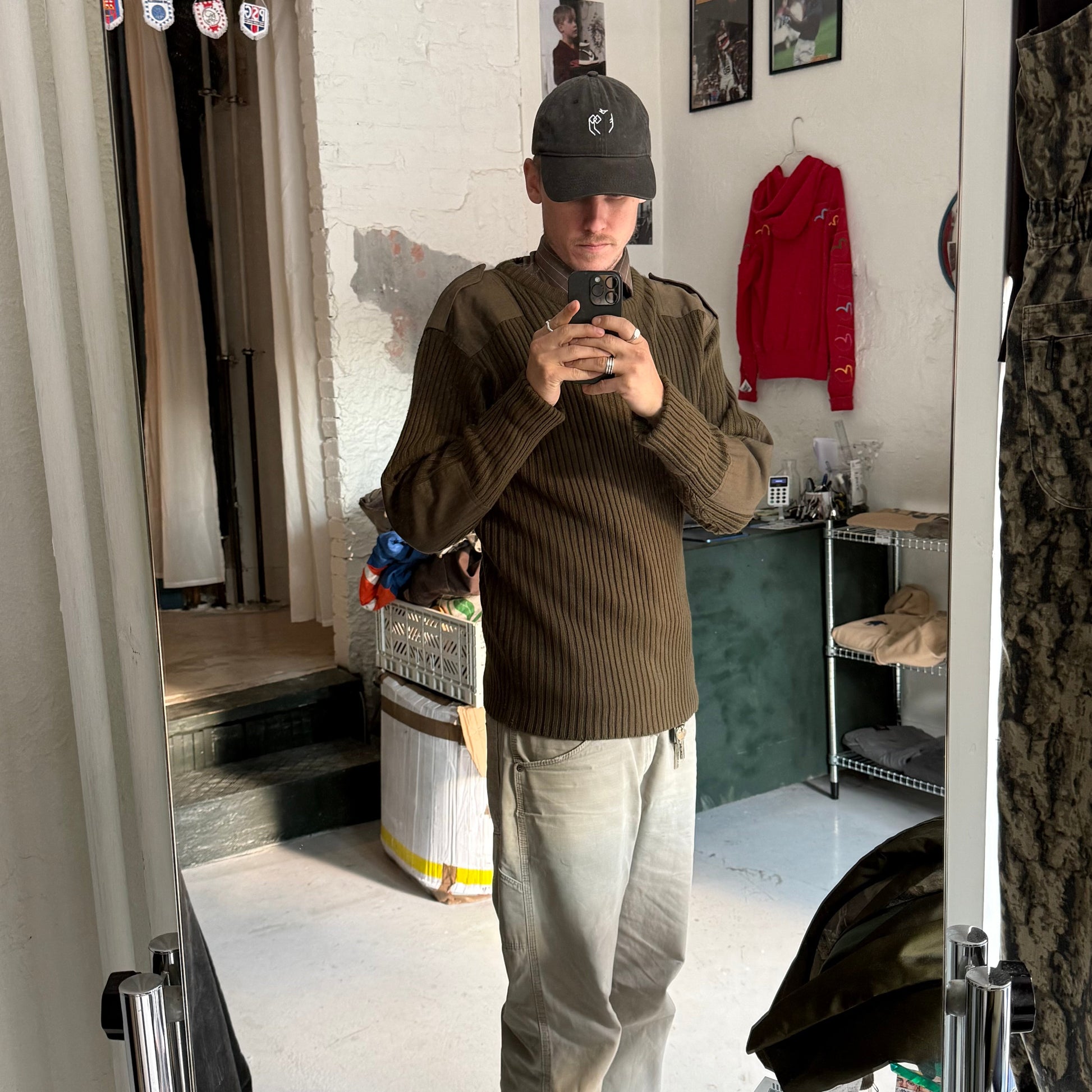 Vintage Blue Castle Sweater – Army Ribstrik - Re:Junk Vintage