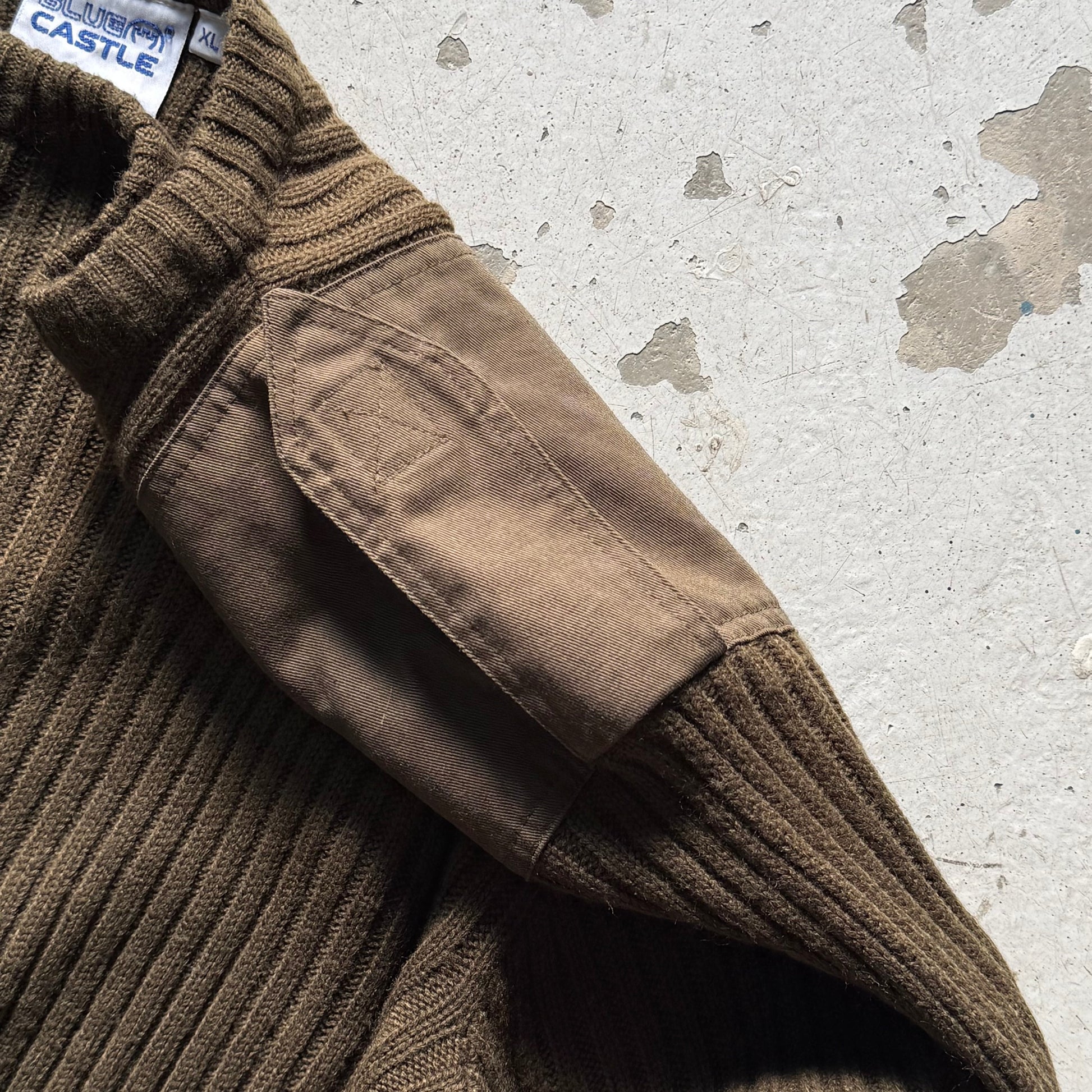 Vintage Blue Castle Sweater – Army Ribstrik - Re:Junk Vintage