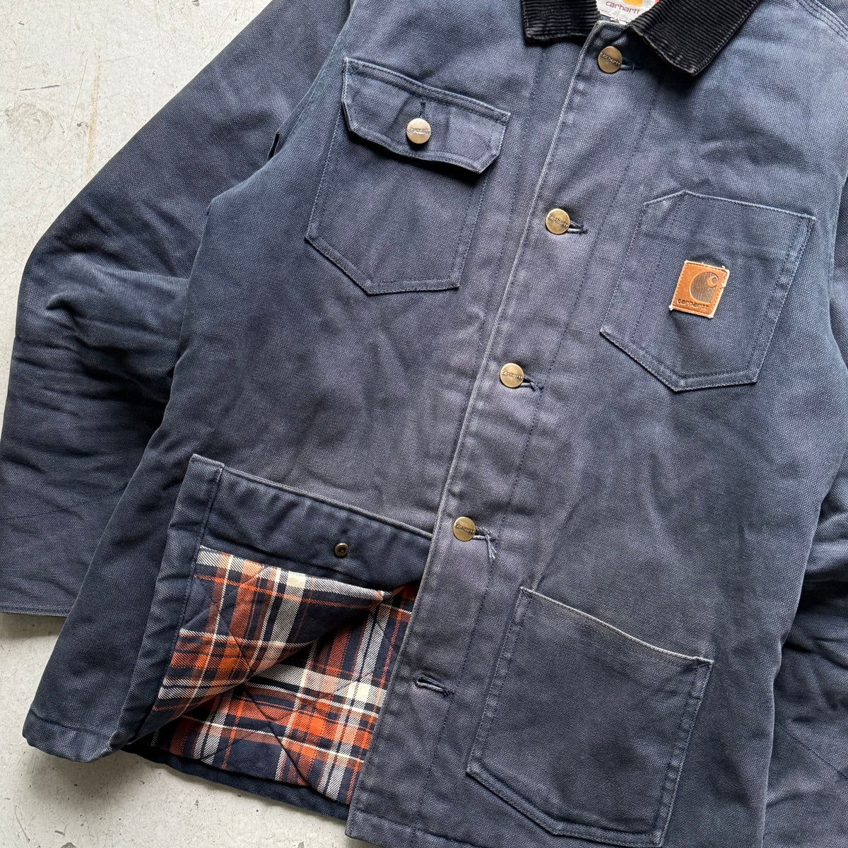Vintage Carhartt Chore Jakke – Navy Canvas (2012) - Re:Junk Vintage