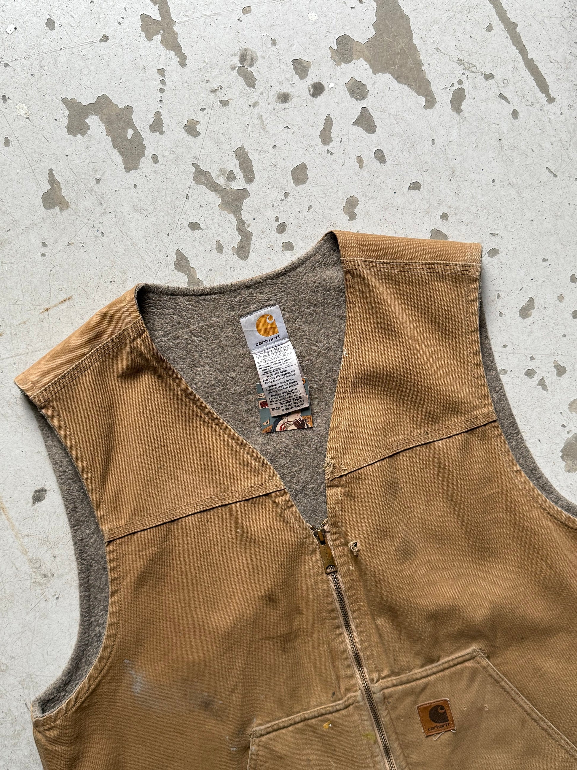 Vintage Carhartt Duck Vest – Sandbrun (2007) - Re:Junk Vintage