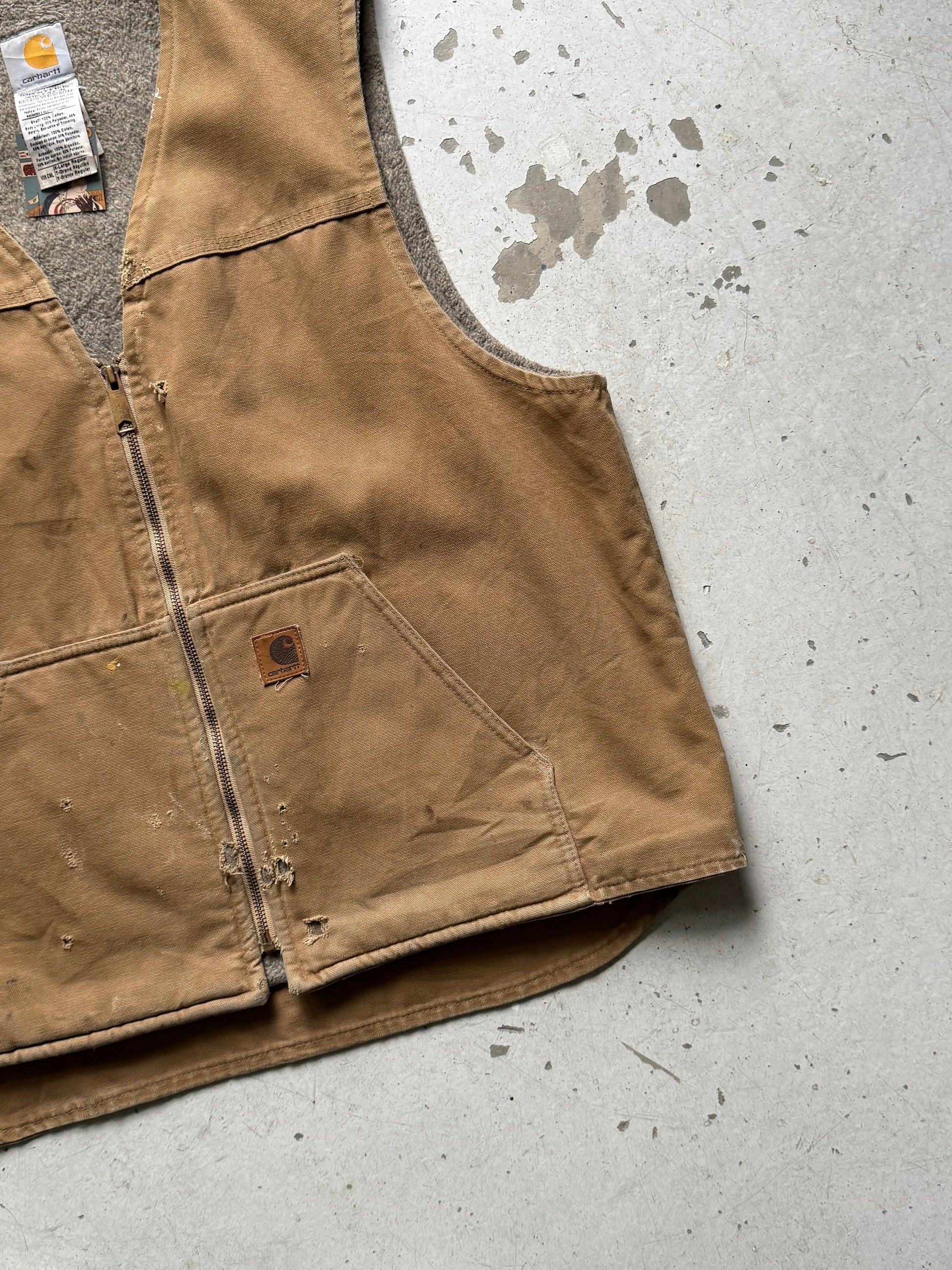 Vintage Carhartt Duck Vest – Sandbrun (2007) - Re:Junk Vintage