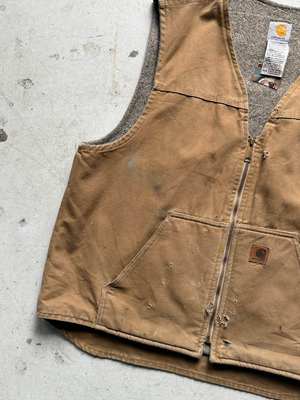 Vintage Carhartt Duck Vest – Sandbrun (2007) - Re:Junk Vintage