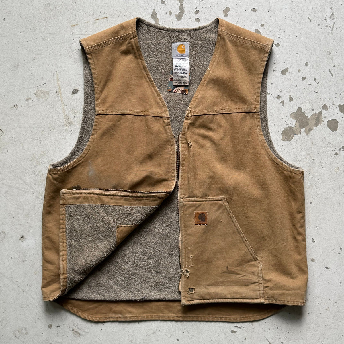 Vintage Carhartt Duck Vest – Sandbrun (2007) - Re:Junk Vintage