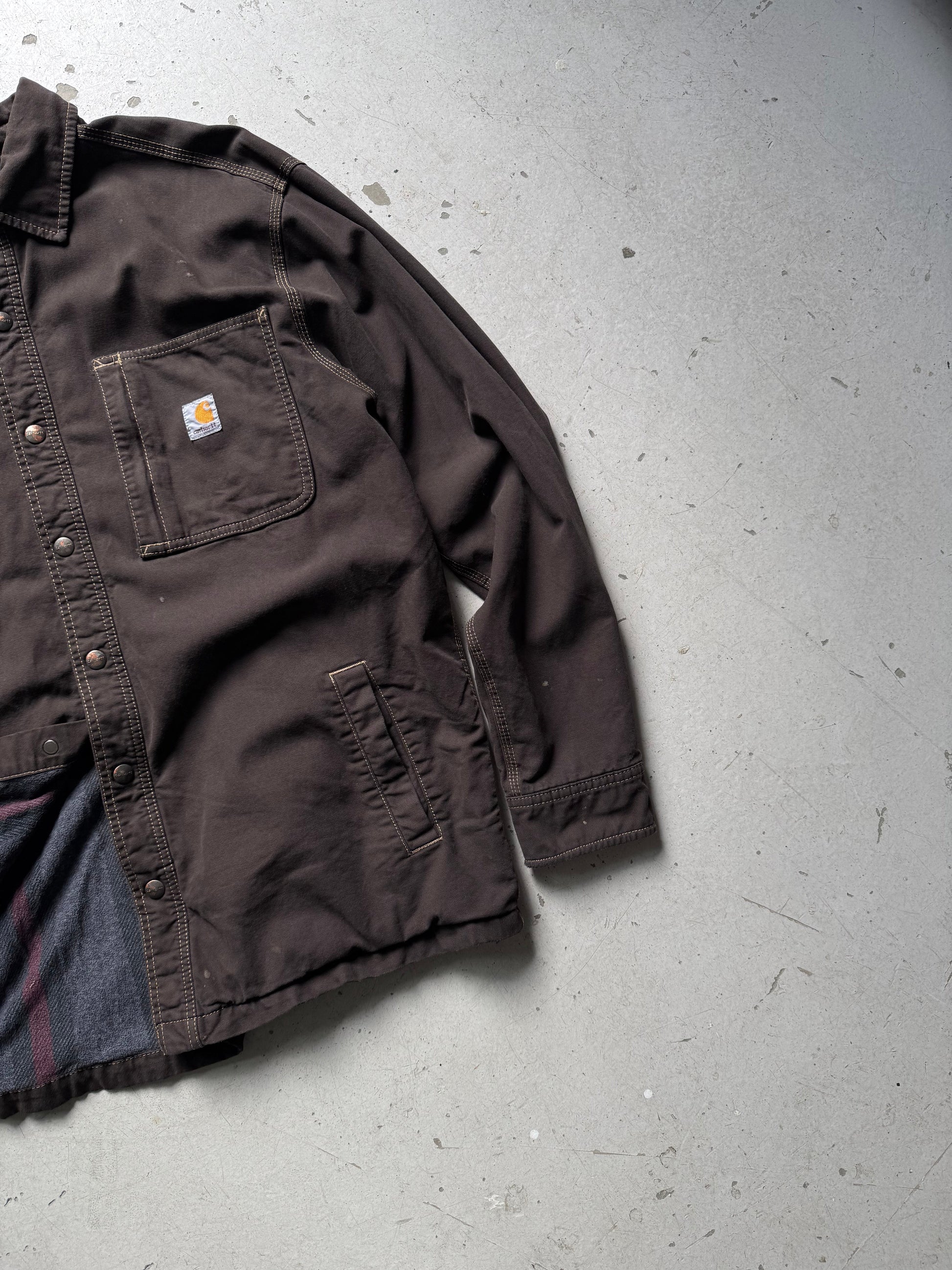 Vintage Carhartt Flannel - Lined Work Shirt – Mørkebrun (L) - Re:Junk Vintage