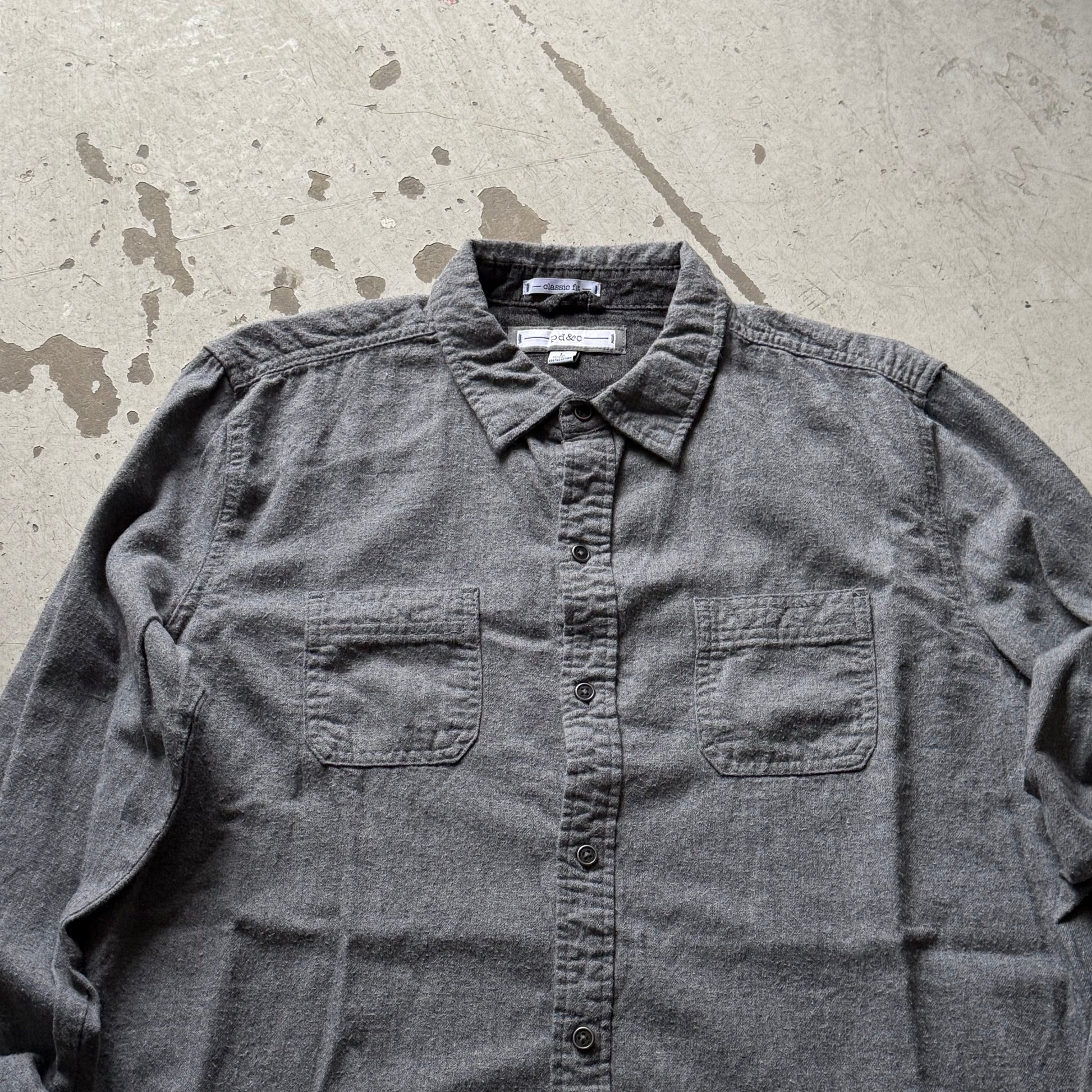 Vintage Grå Skjorte – Large – Classic fit - Re:Junk Vintage