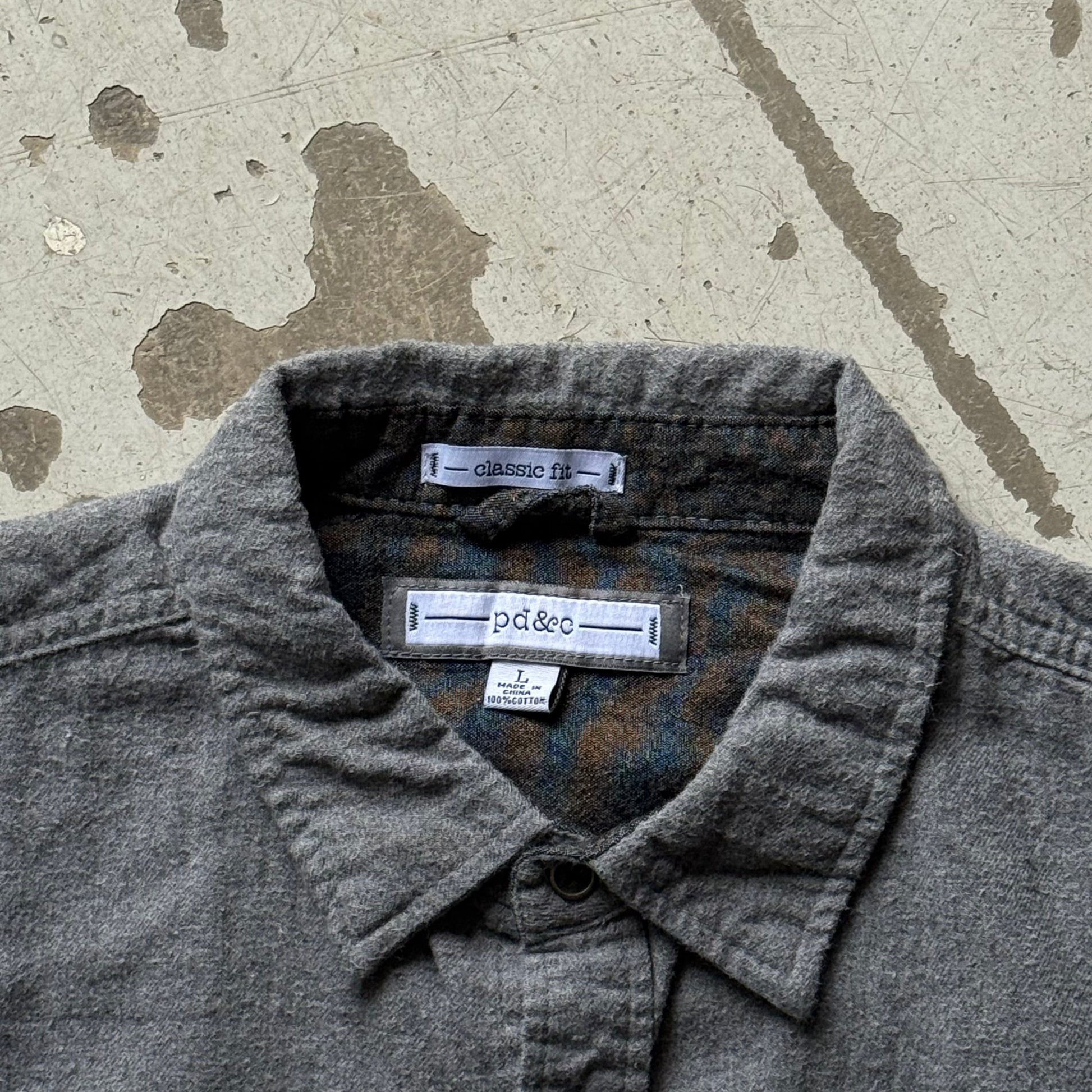 Vintage Grå Skjorte – Large – Classic fit - Re:Junk Vintage