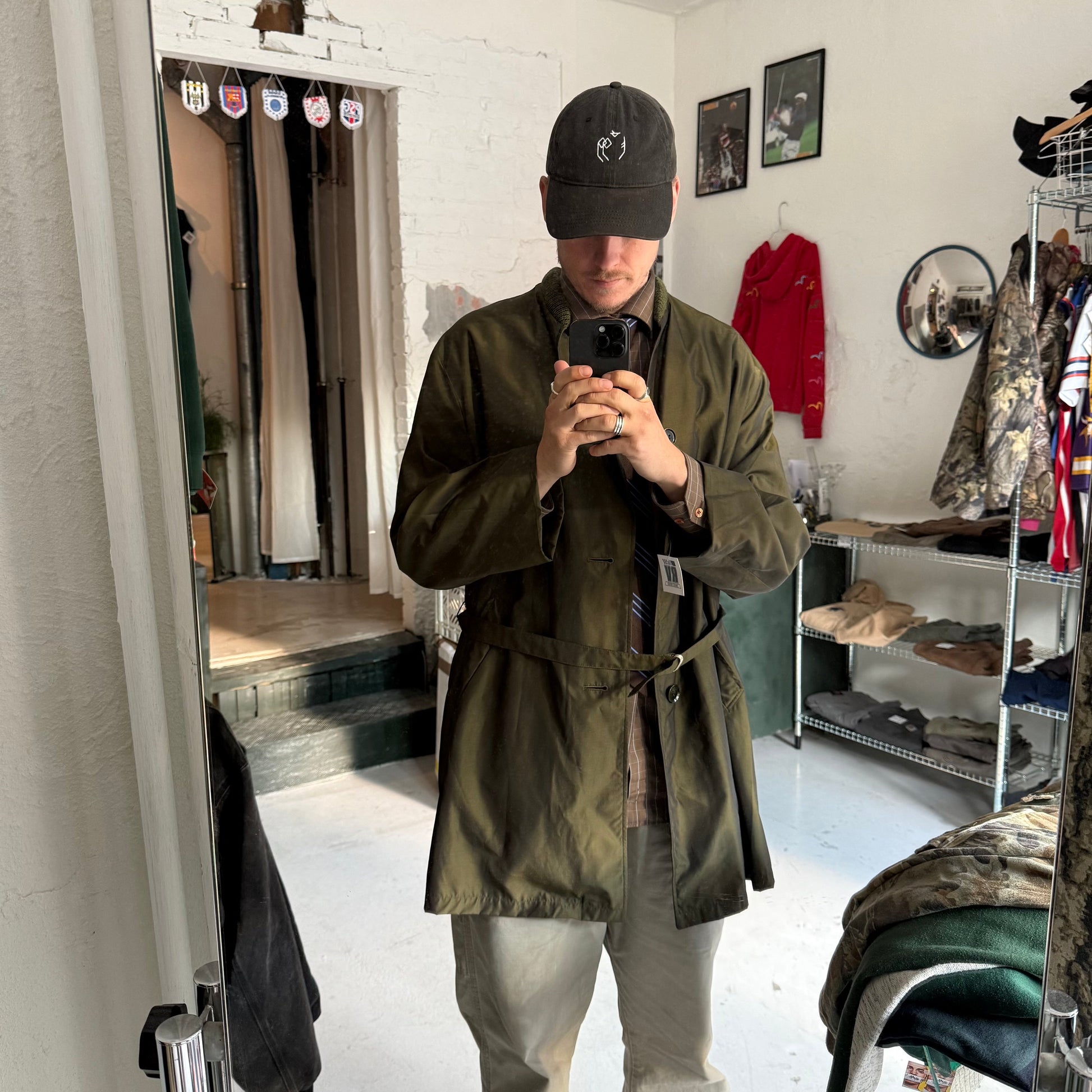 Vintage Kobra Trenchcoat – Armygrøn Letvægtsjakke - Re:Junk Vintage