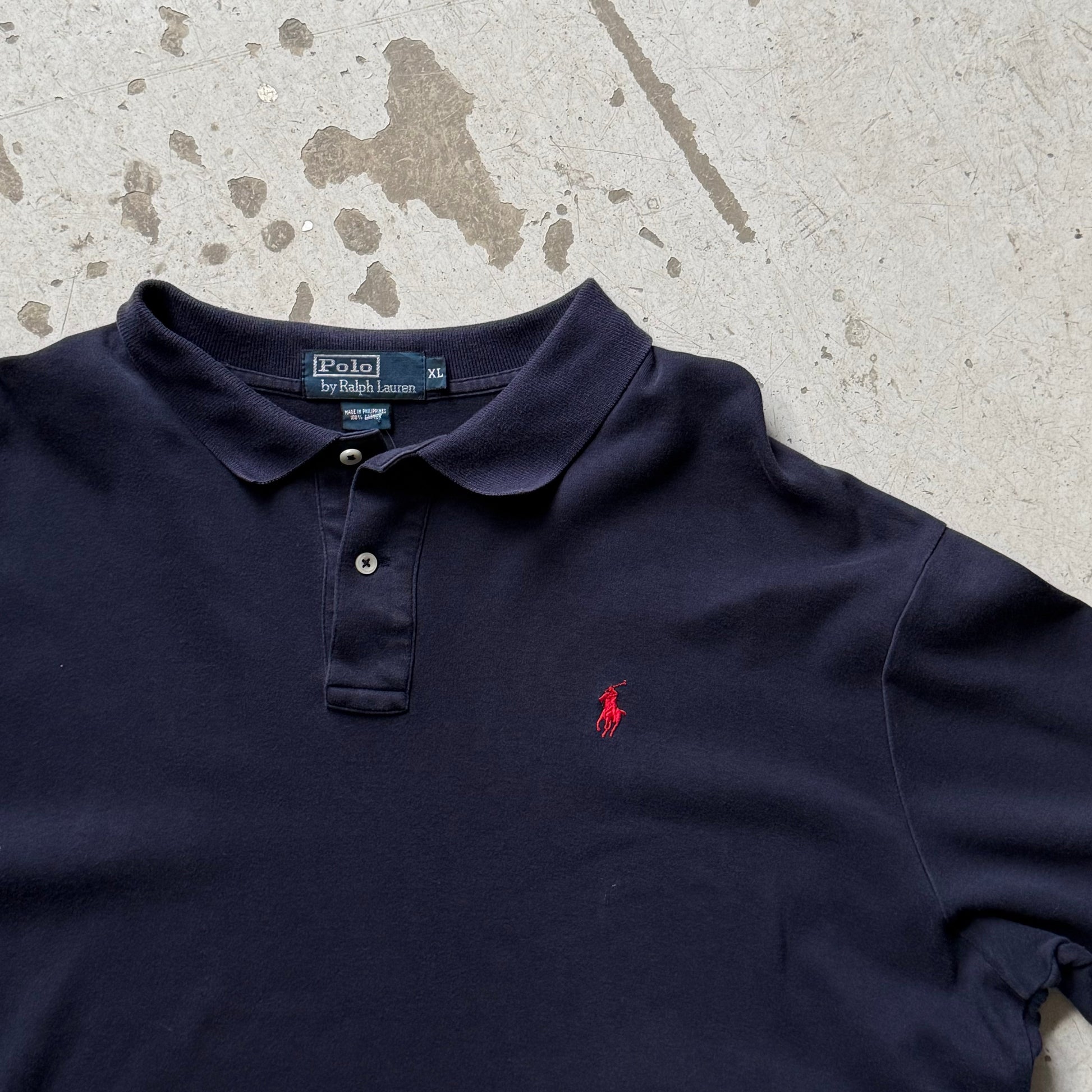 Vintage Ralph Lauren Polo - Mørkeblå - Str. XL - Klassisk Fit - Re:Junk Vintage