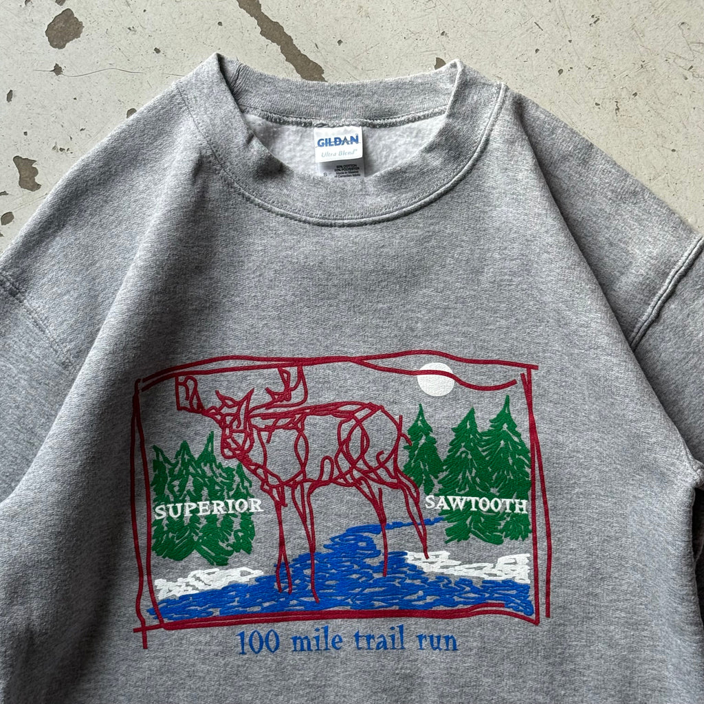 Vintage Sweatshirt | Grafisk Print | Grå | Small - Re:Junk Vintage
