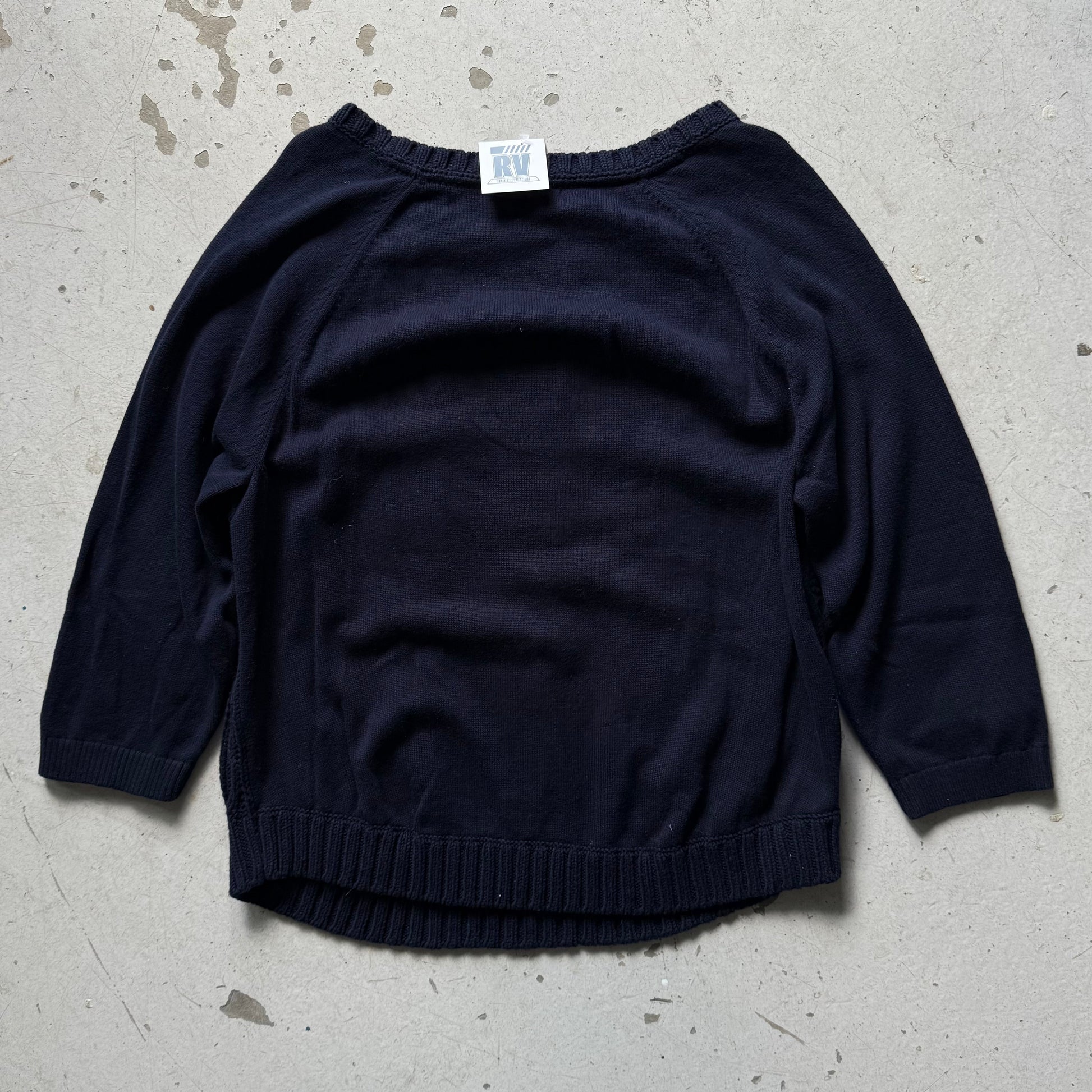Vintage Tommy Hilfiger Navy Cable Knit Sweater - Re:Junk Vintage