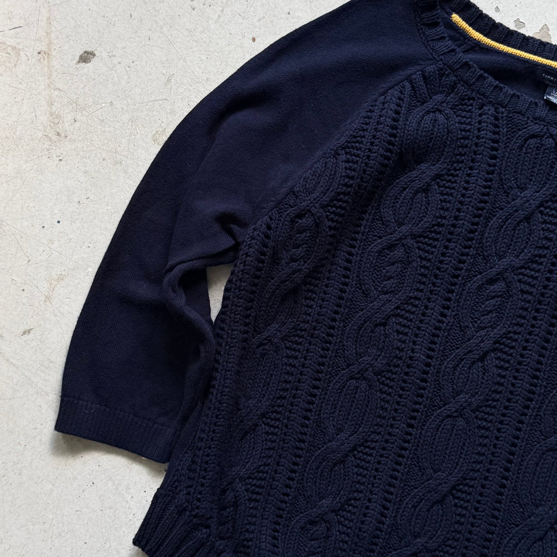 Vintage Tommy Hilfiger Navy Cable Knit Sweater - Re:Junk Vintage