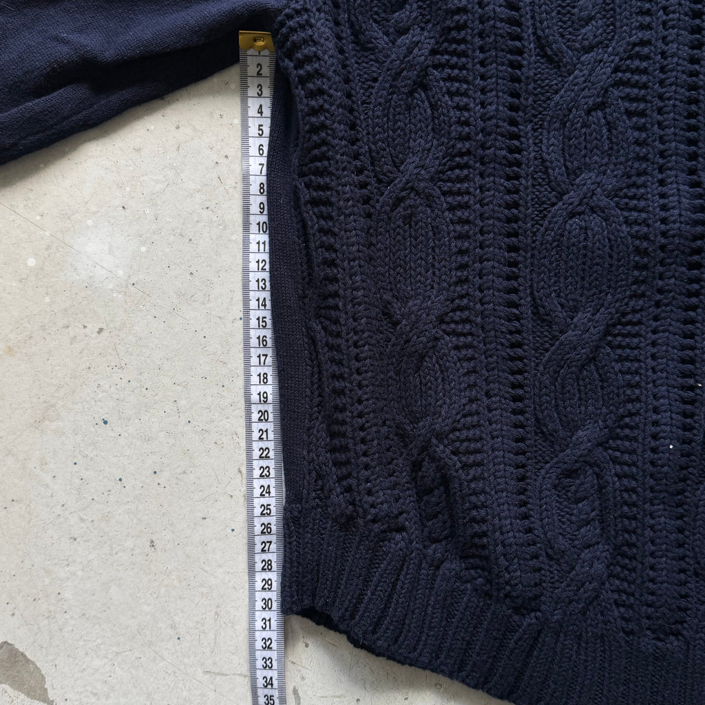 Vintage Tommy Hilfiger Navy Cable Knit Sweater - Re:Junk Vintage