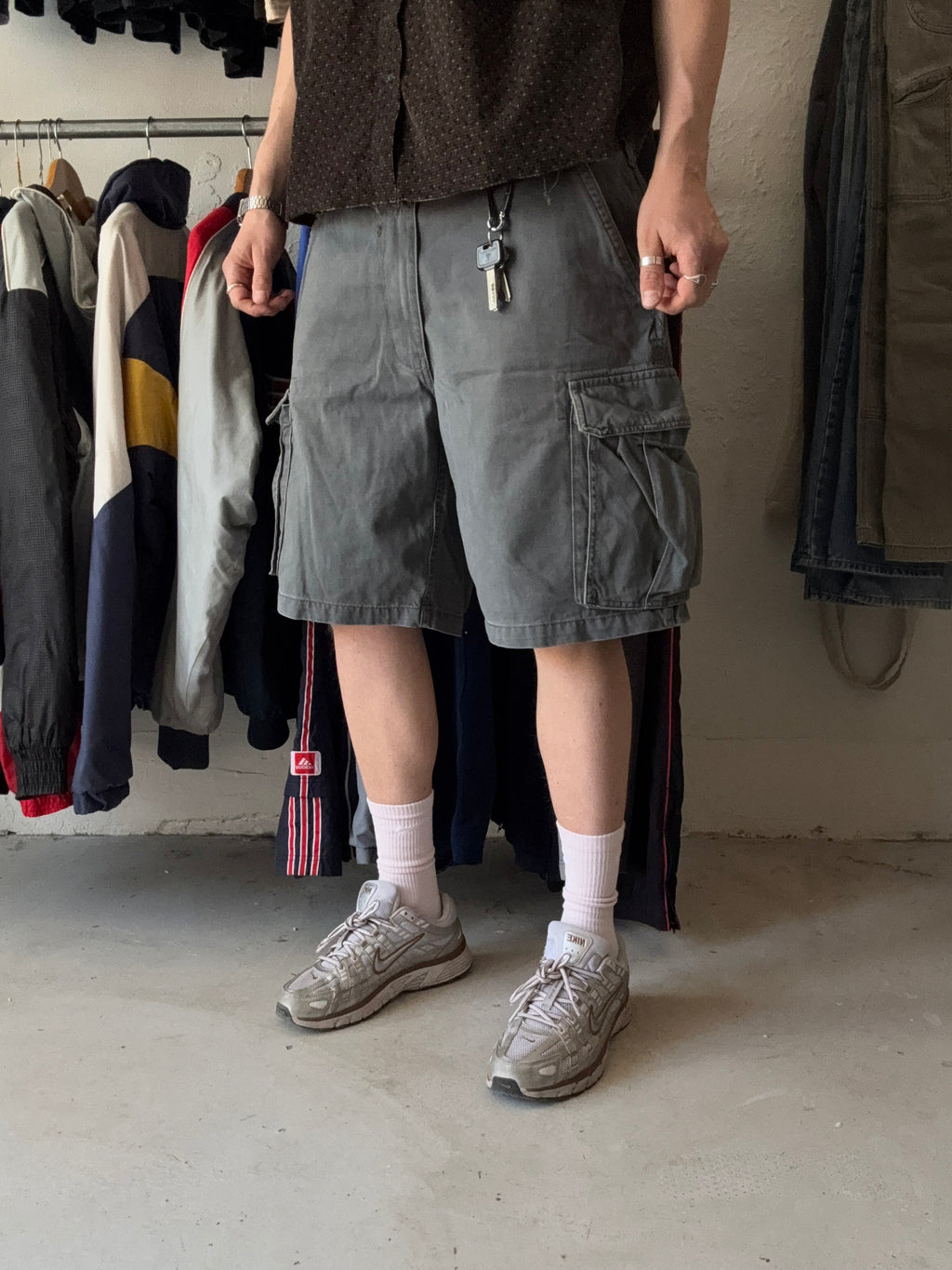 W36 | cargo shorts | Grå/Grøn | - Re:Junk Vintage