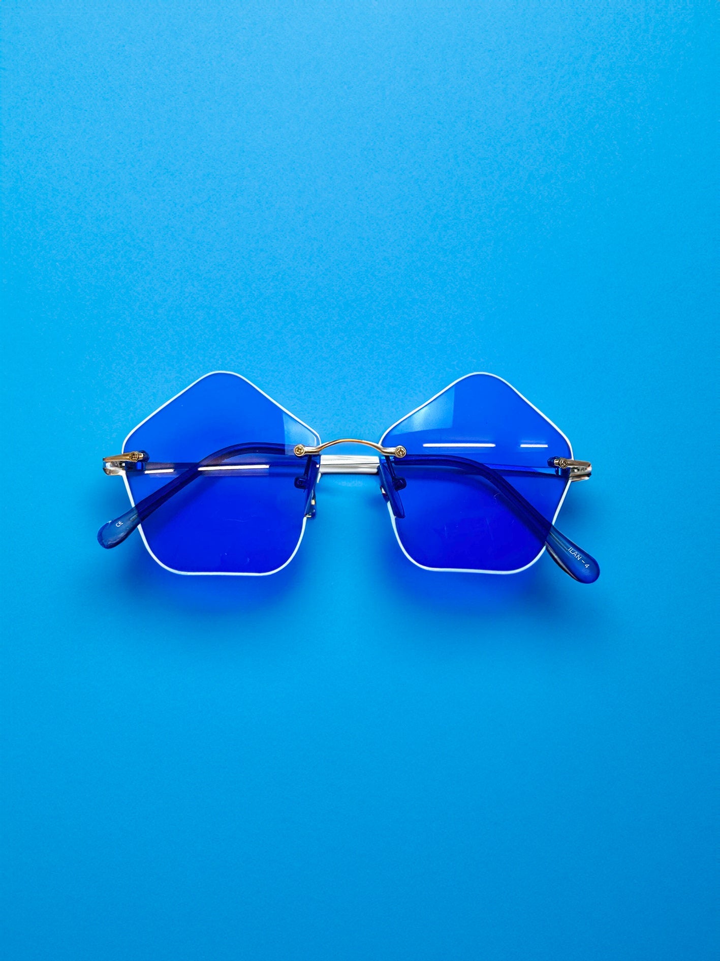 Y2K Blå Vintage Solbrille