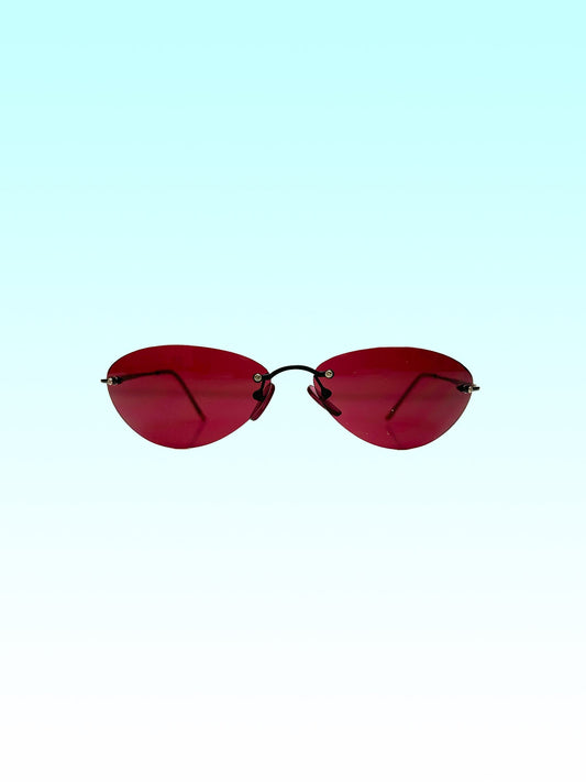 Y2K Mørkerød Vintage Solbrille - Re:Junk Vintage