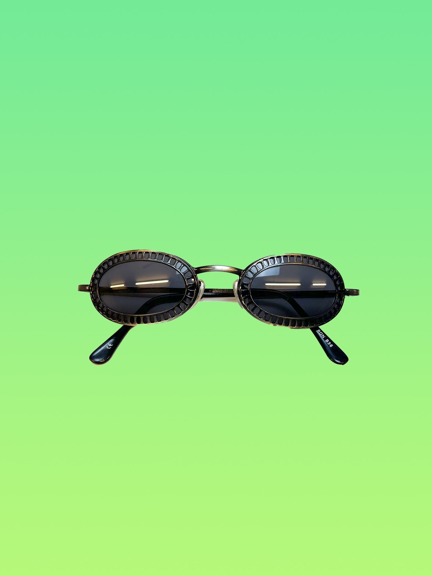 Y2K Sort Vintage Solbrille - Re:Junk Vintage
